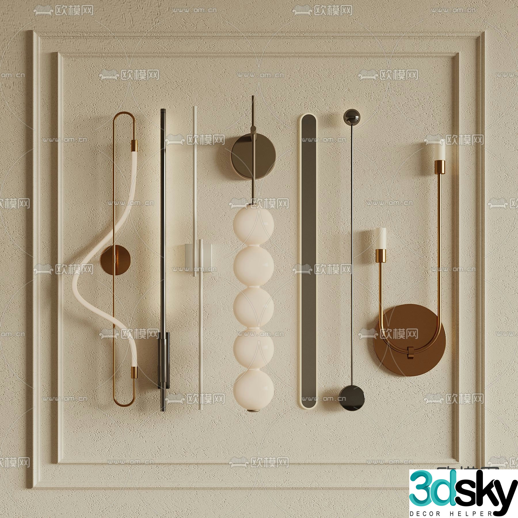 Modern wall light 3d model