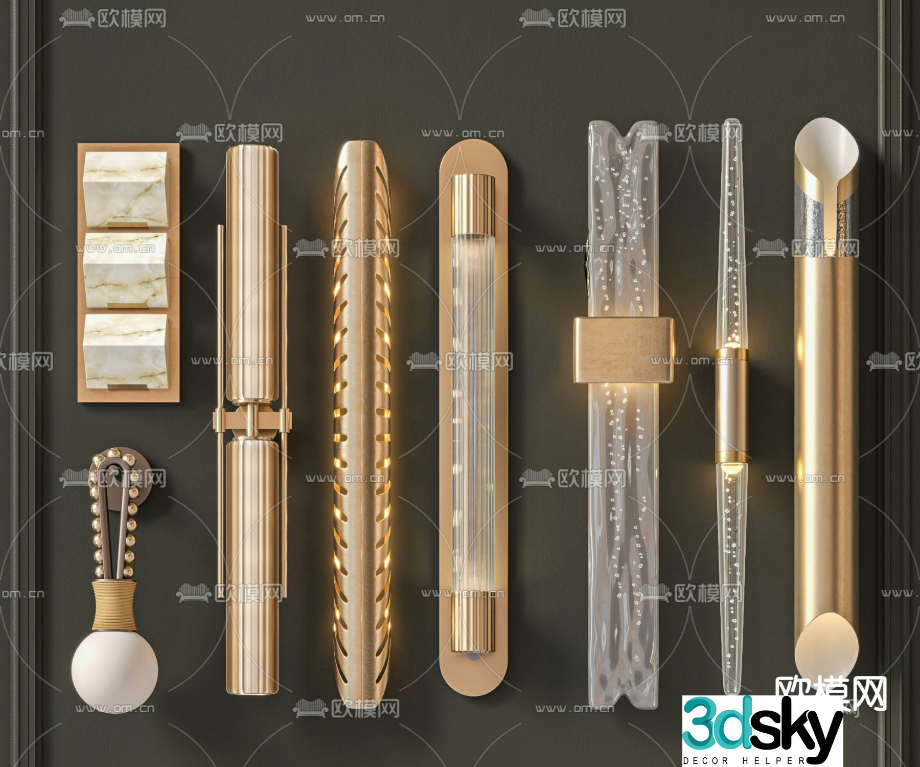 Light luxury wall lamp 3D model