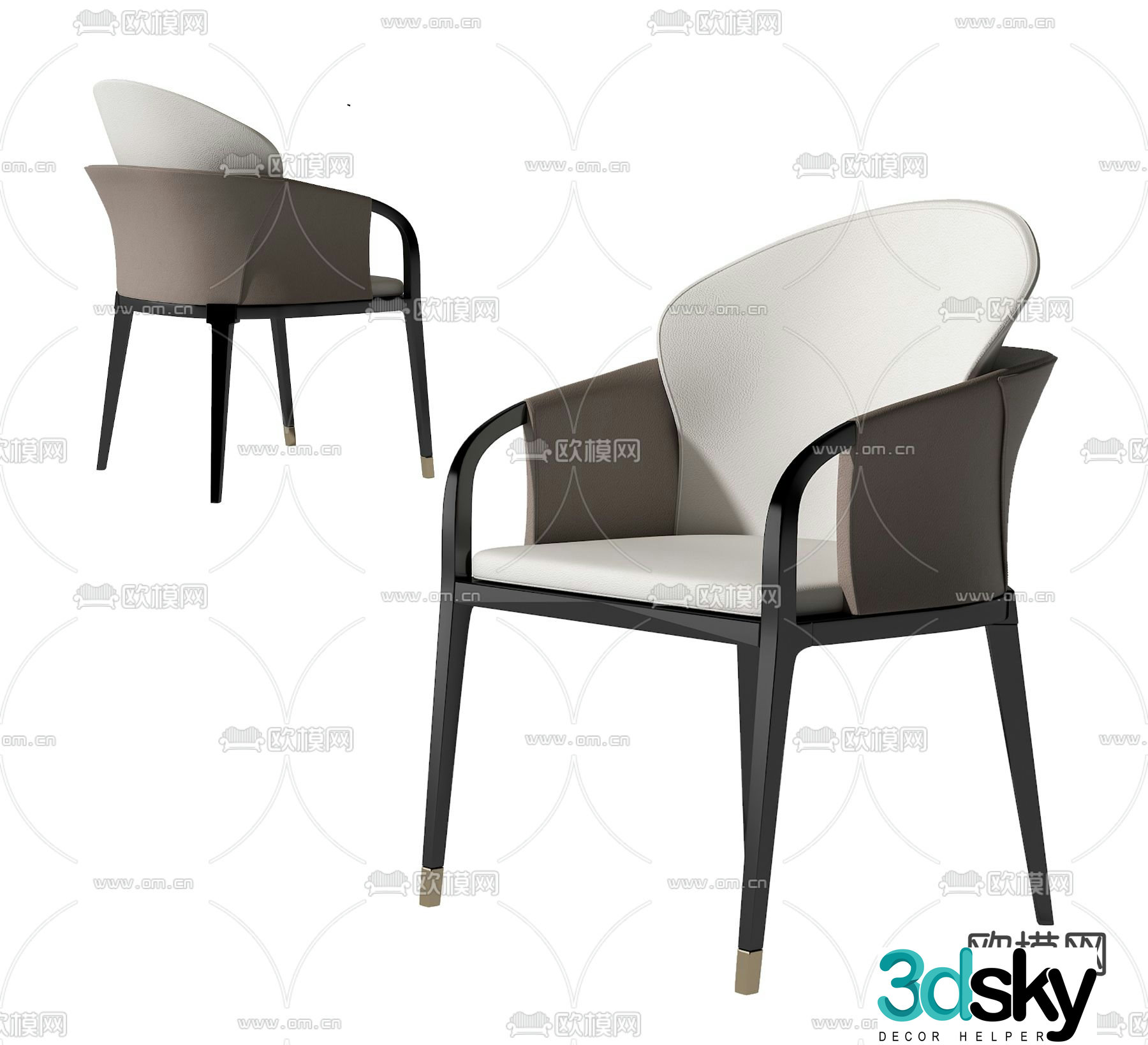 New Chinese style chair dining chair 3d model
