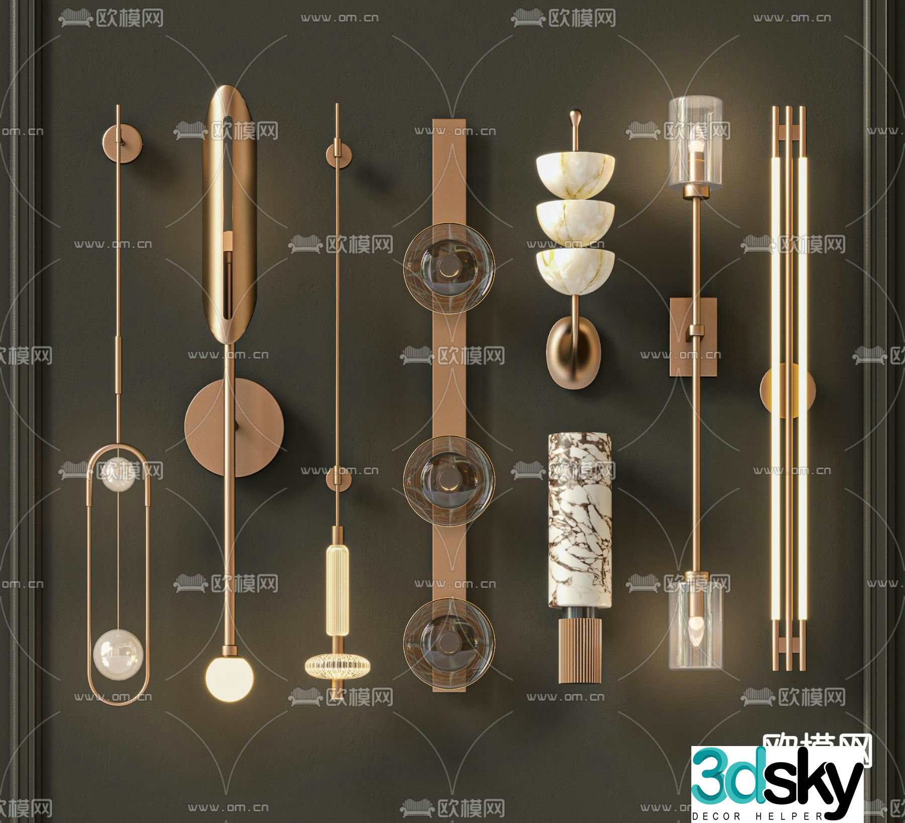 Light luxury wall lamp 3D model