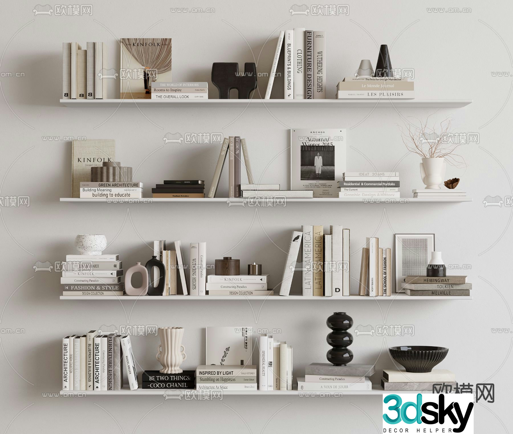 Books Books English Books Decorative Ornaments 3D Model