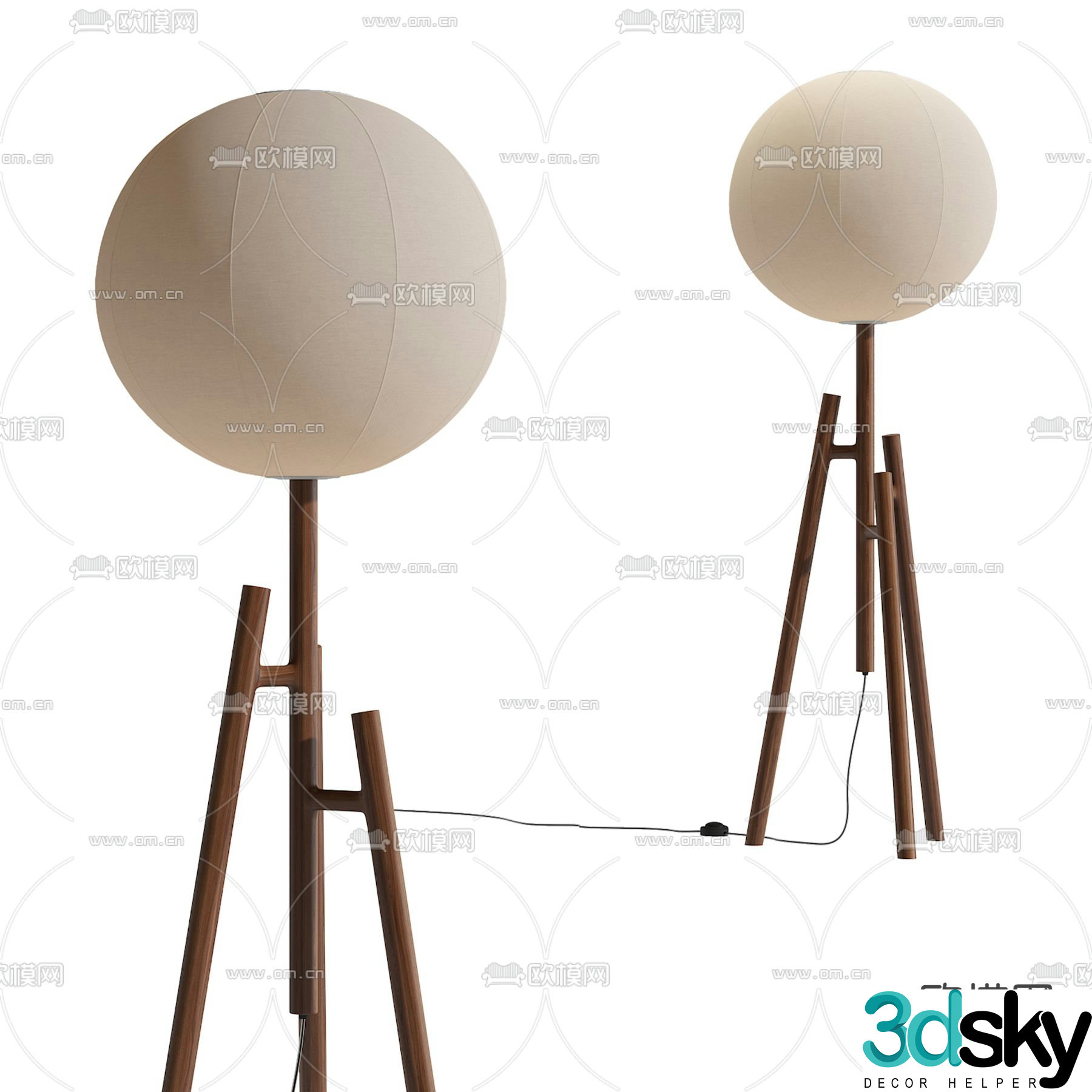 Medieval style floor lamp 3d model
