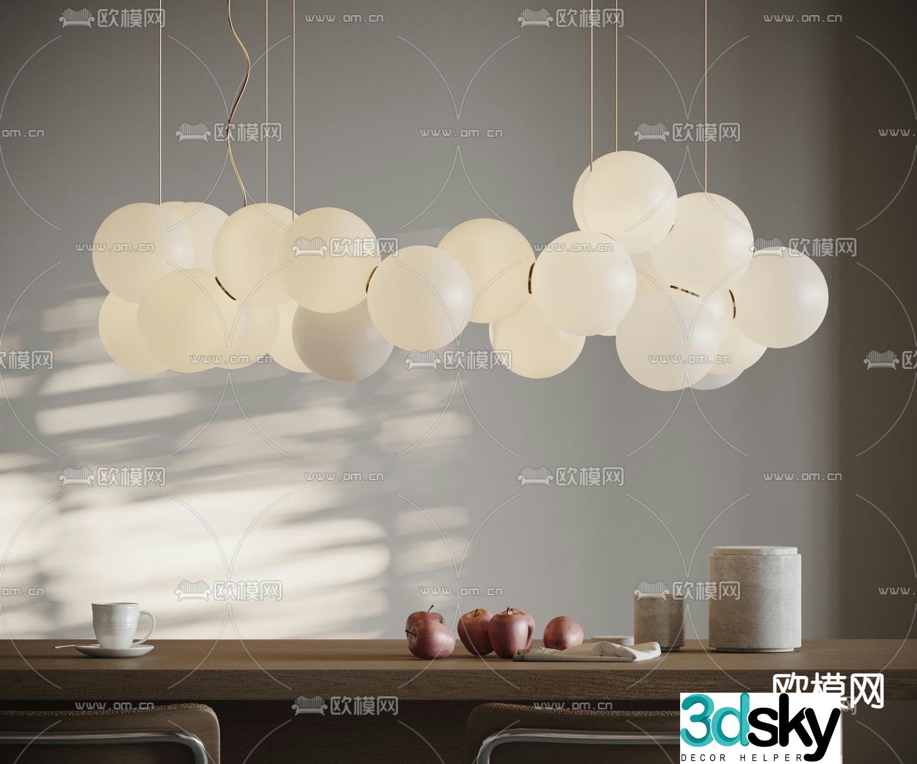 Cloud chandelier spherical lamp art lamp 3d model