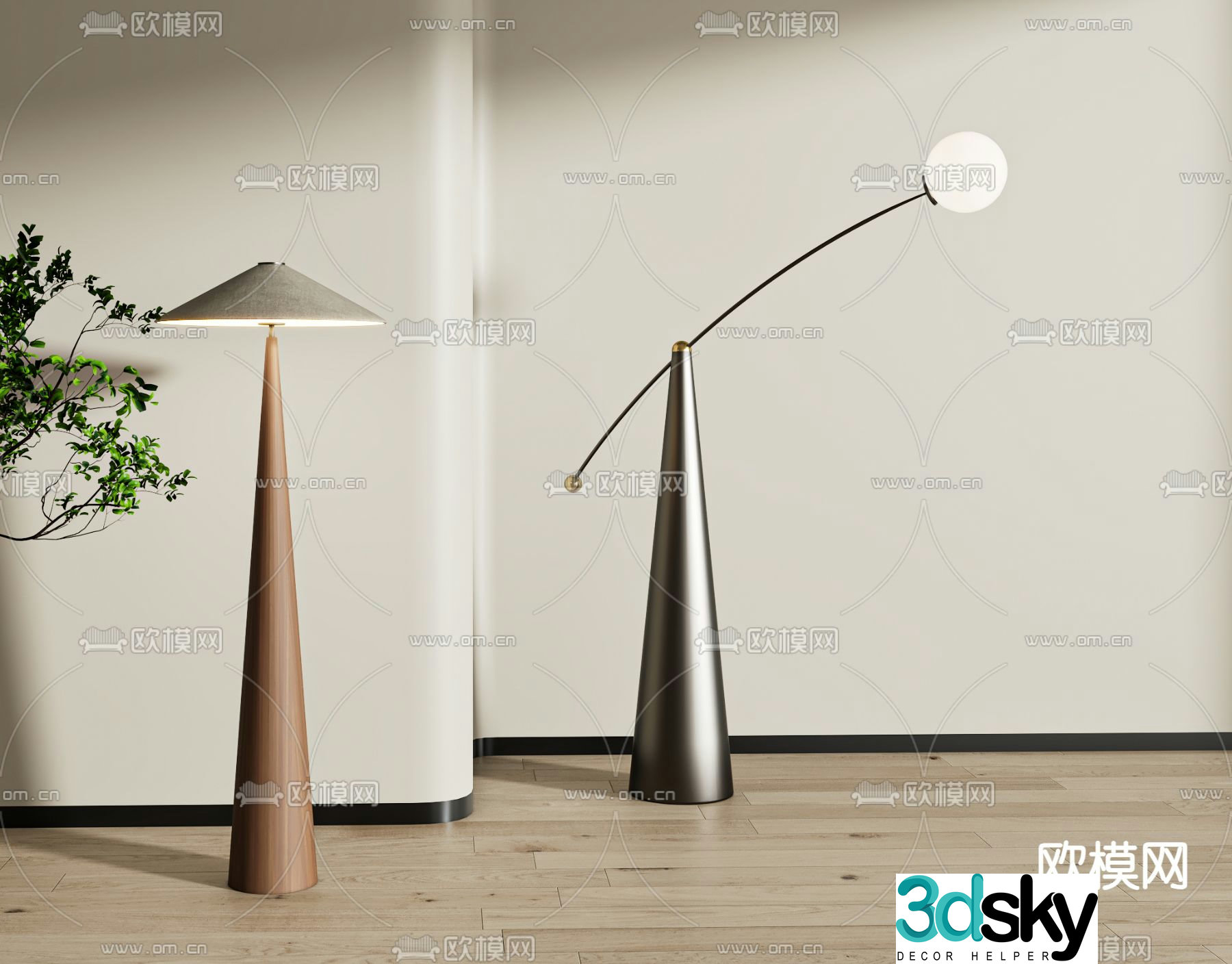 Wabi-sabi floor lamp 3d model