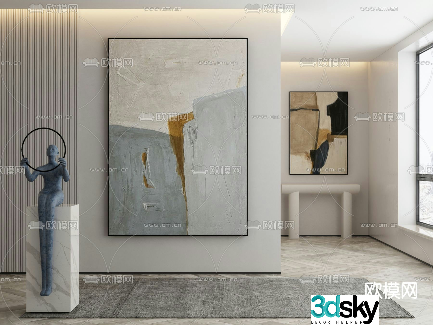 Modern decorative painting Abstract painting Oil painting 3d model