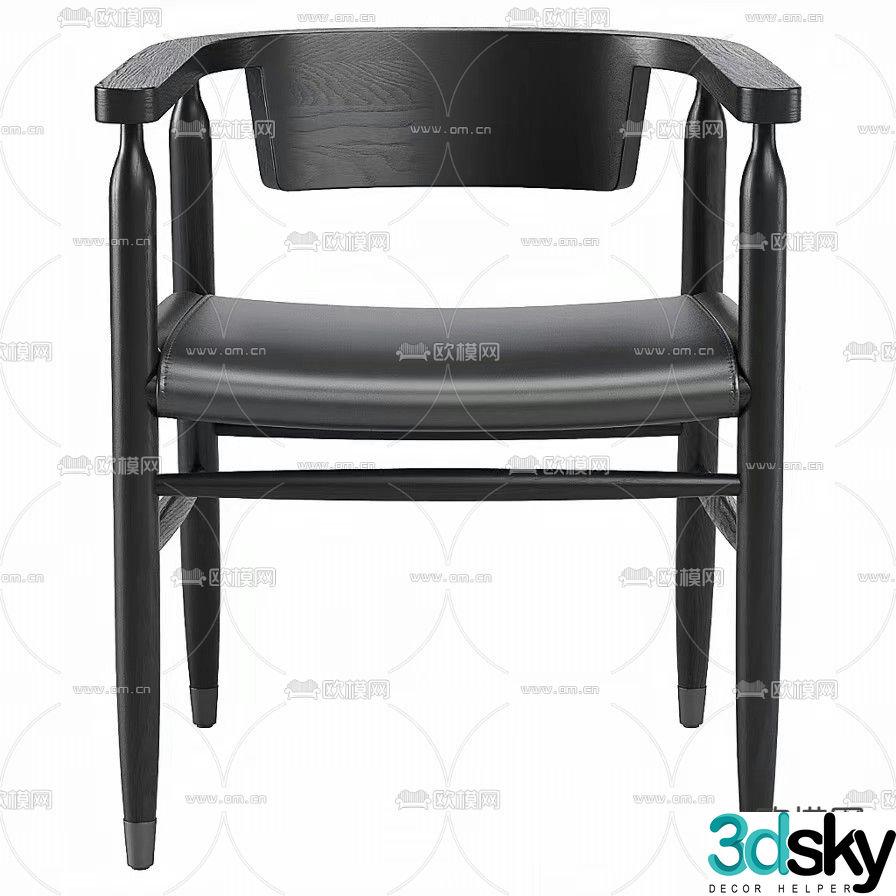 Doris SH solid wood chair dining chair armchair 3d model