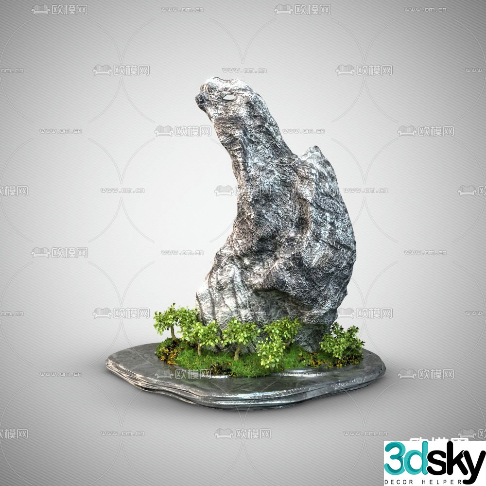 Rockery rockery landscape stone gardening sketch 3D model