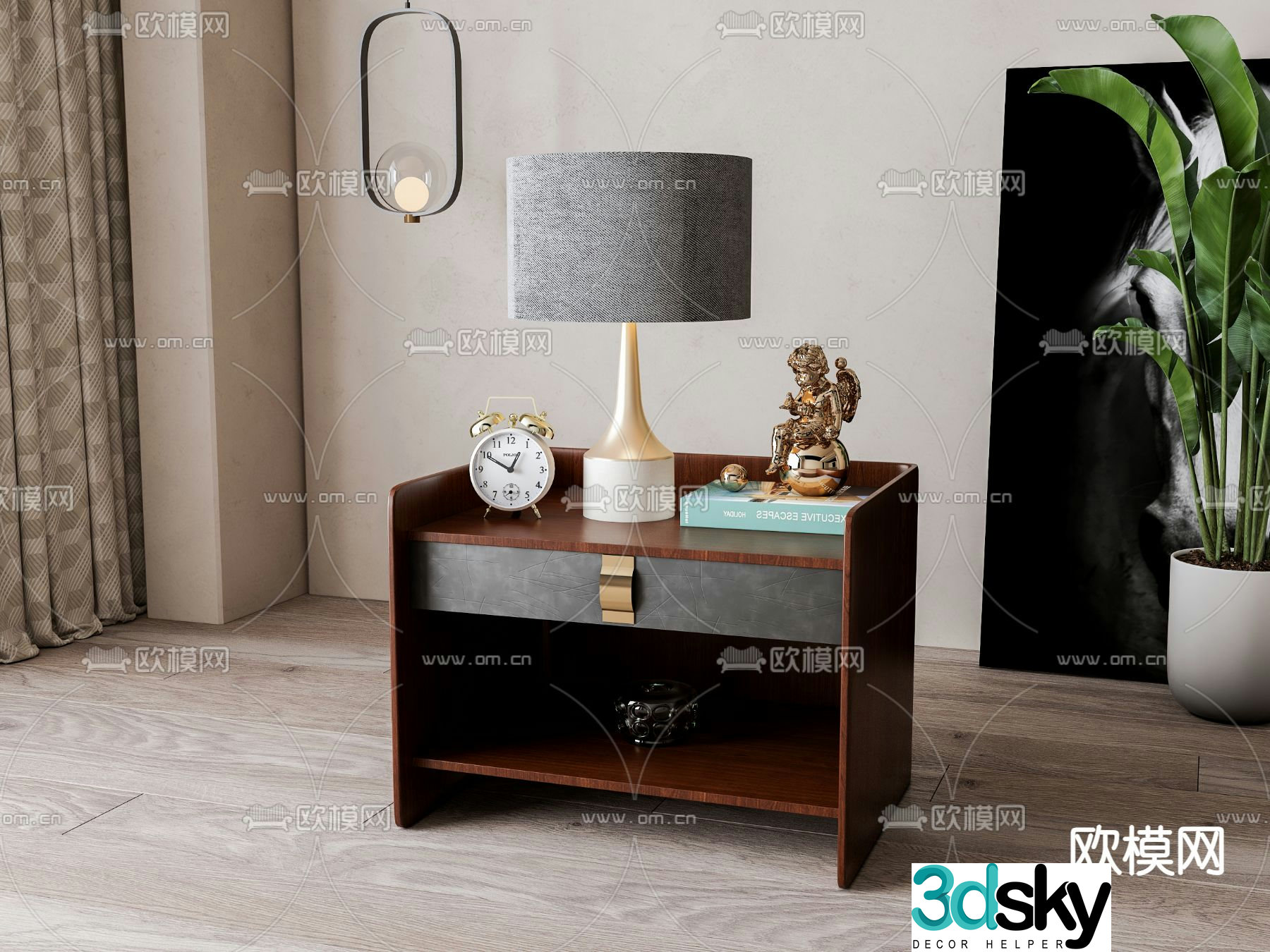Modern bedside table 3d model