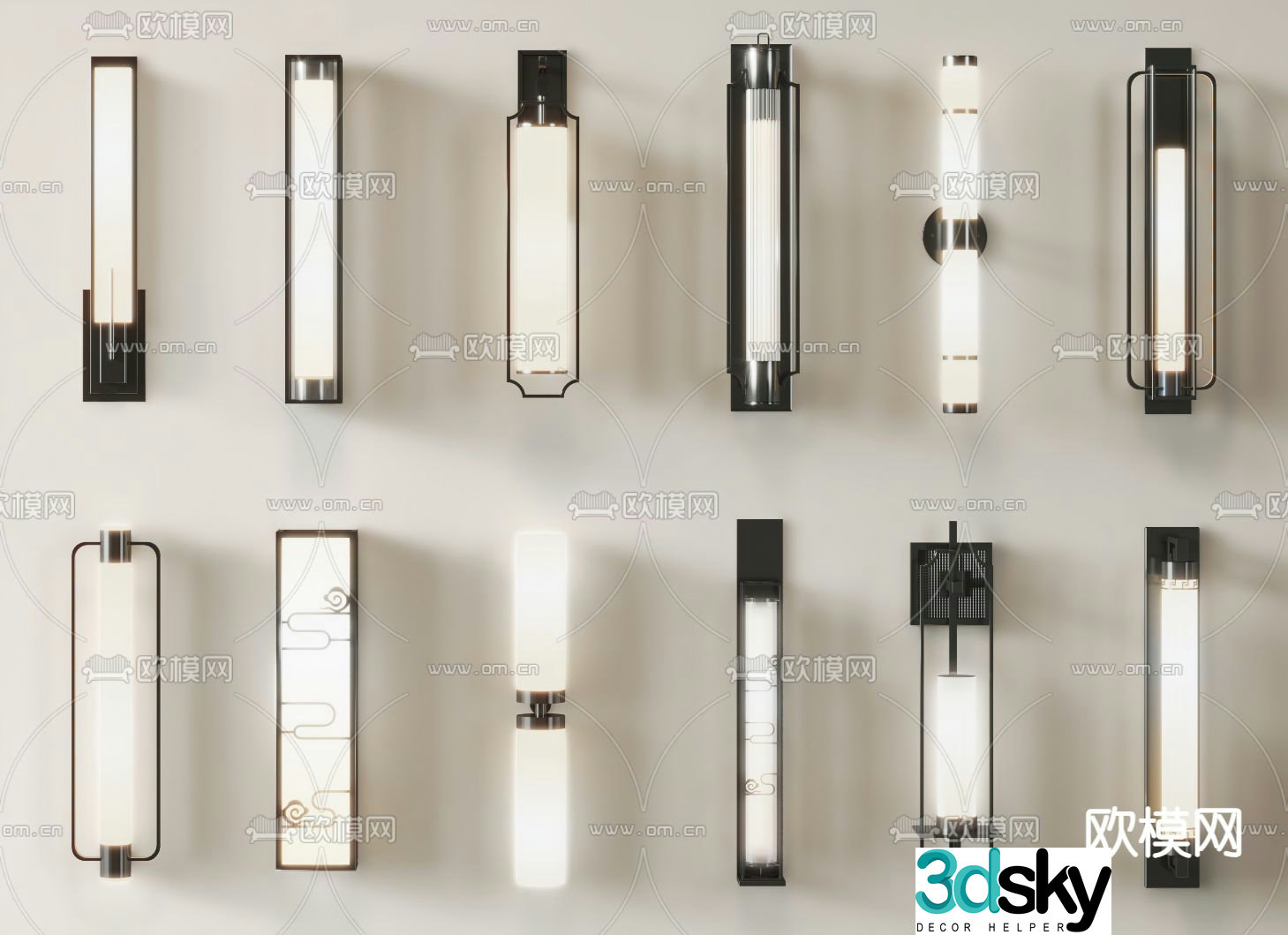 New Chinese wall light 3D model