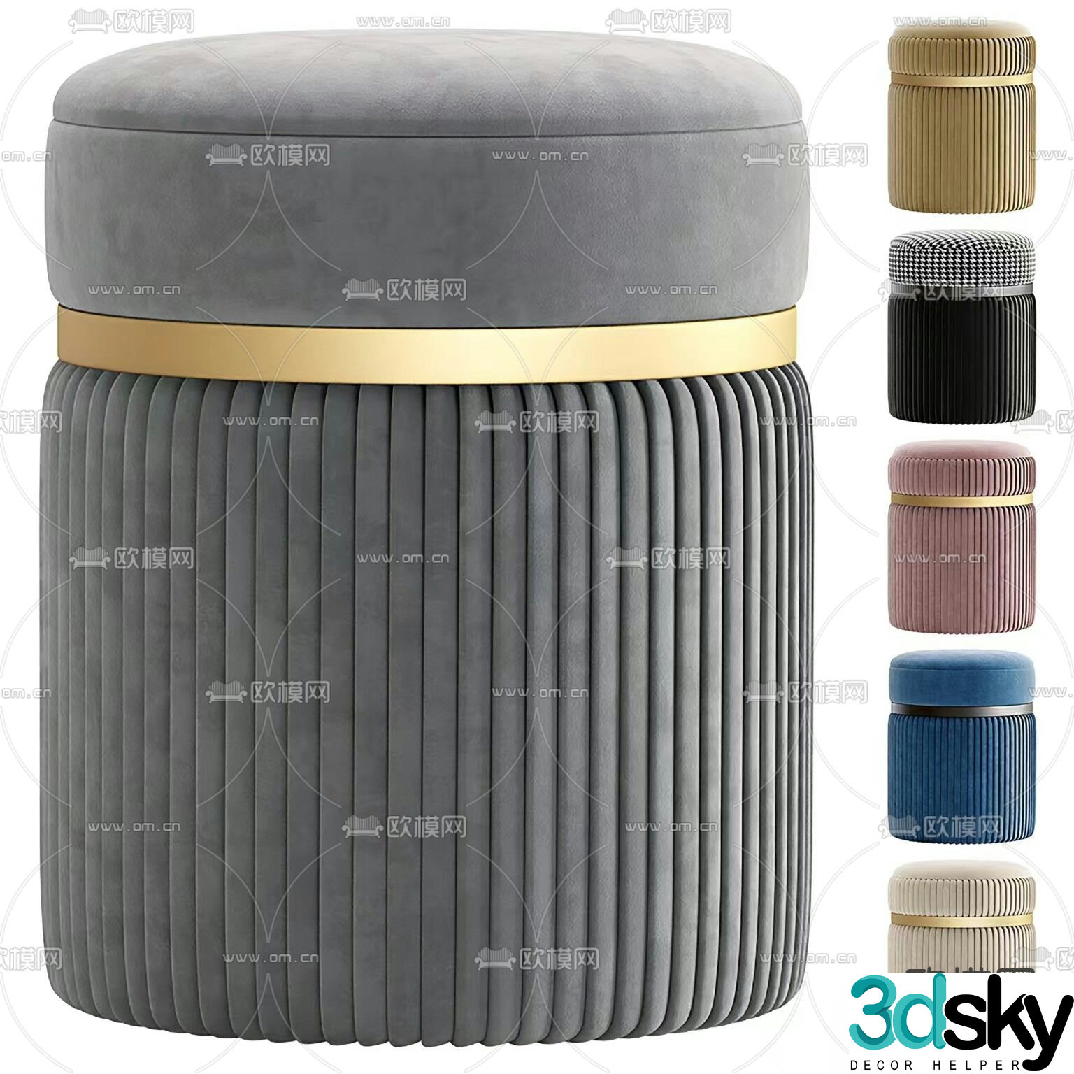 Stool sofa stool low stool 3d model