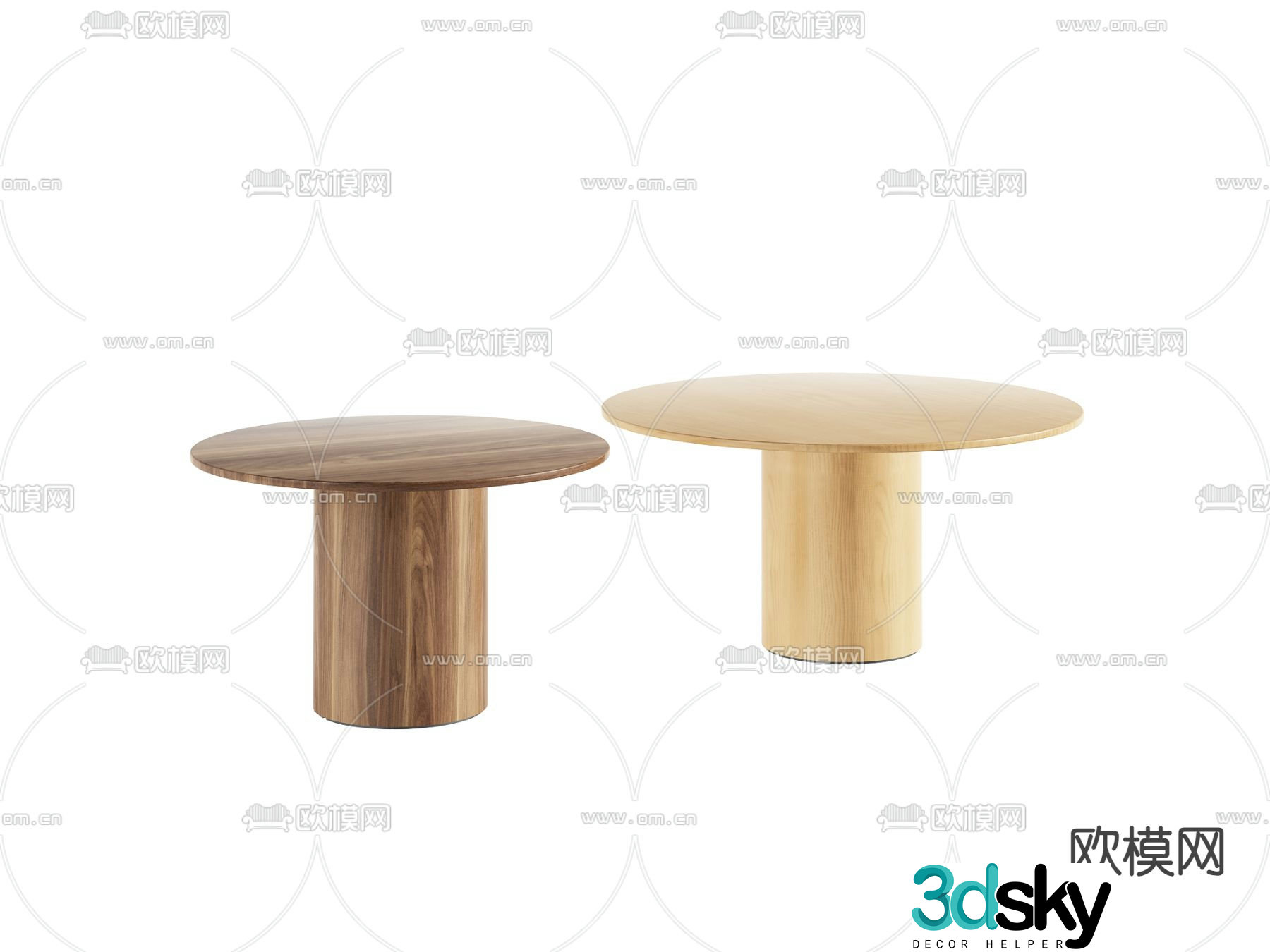 Round dining table dining table 3d model