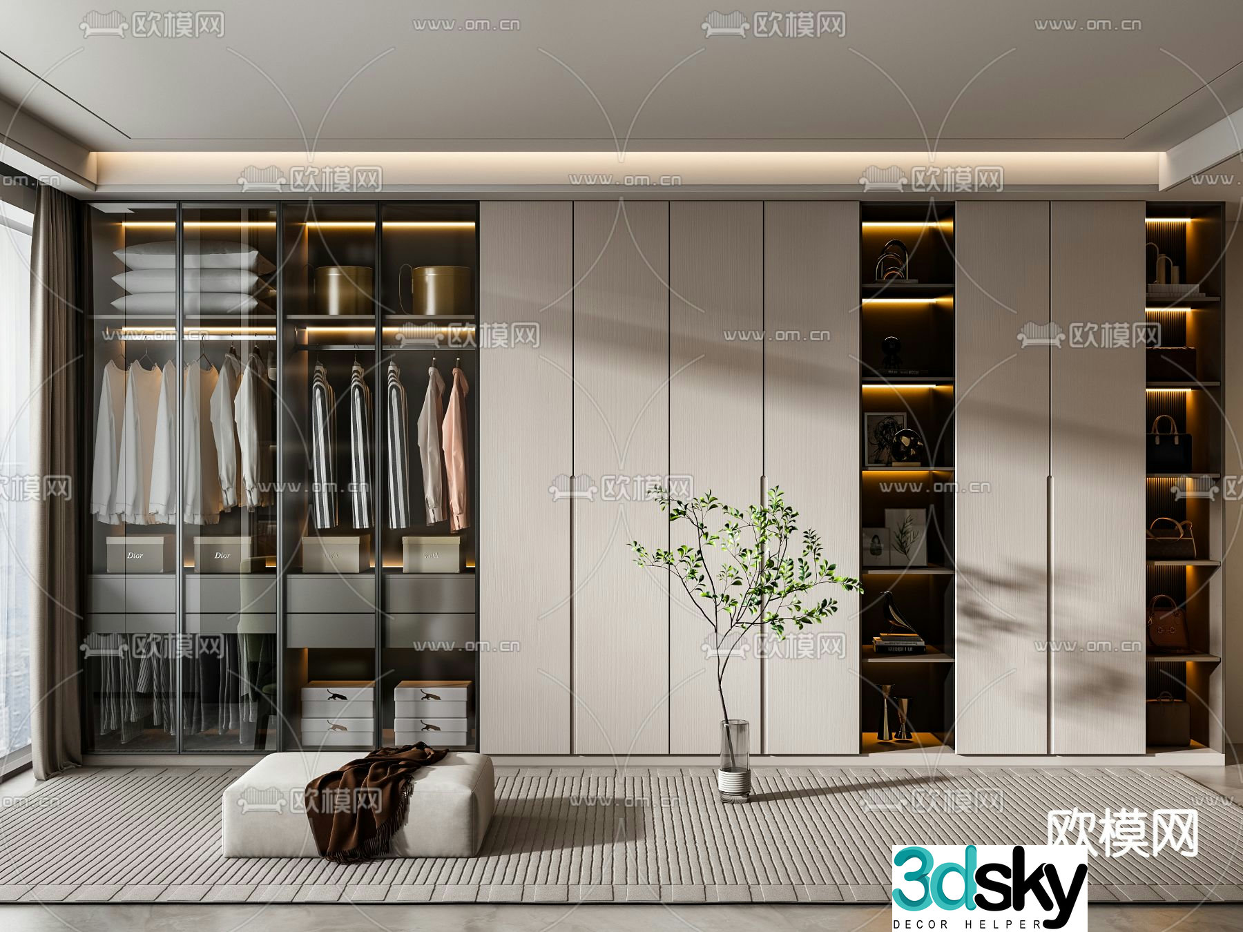modern wardrobe wardrobe 3d model
