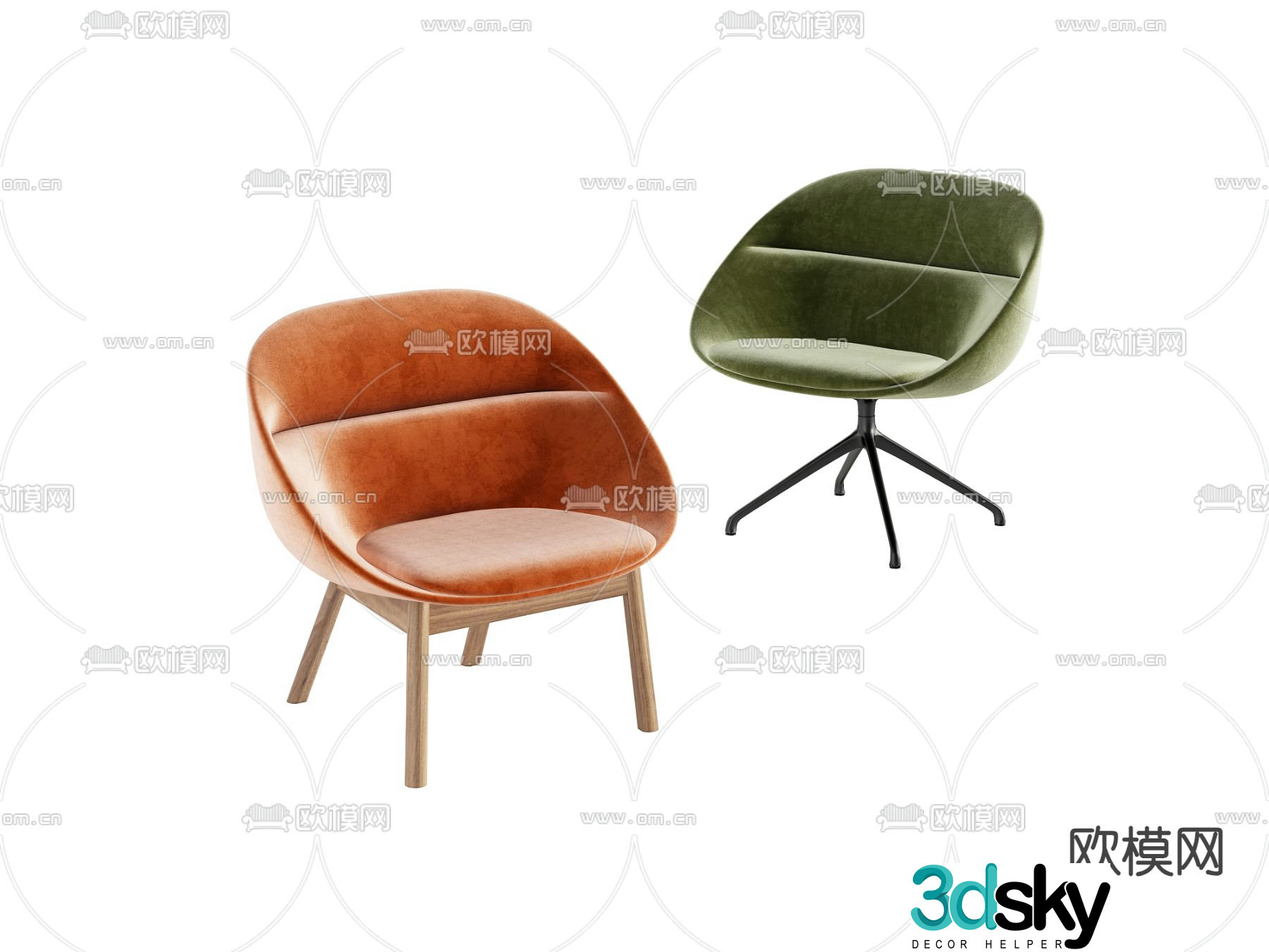 Modern chair leisure chair 3d model