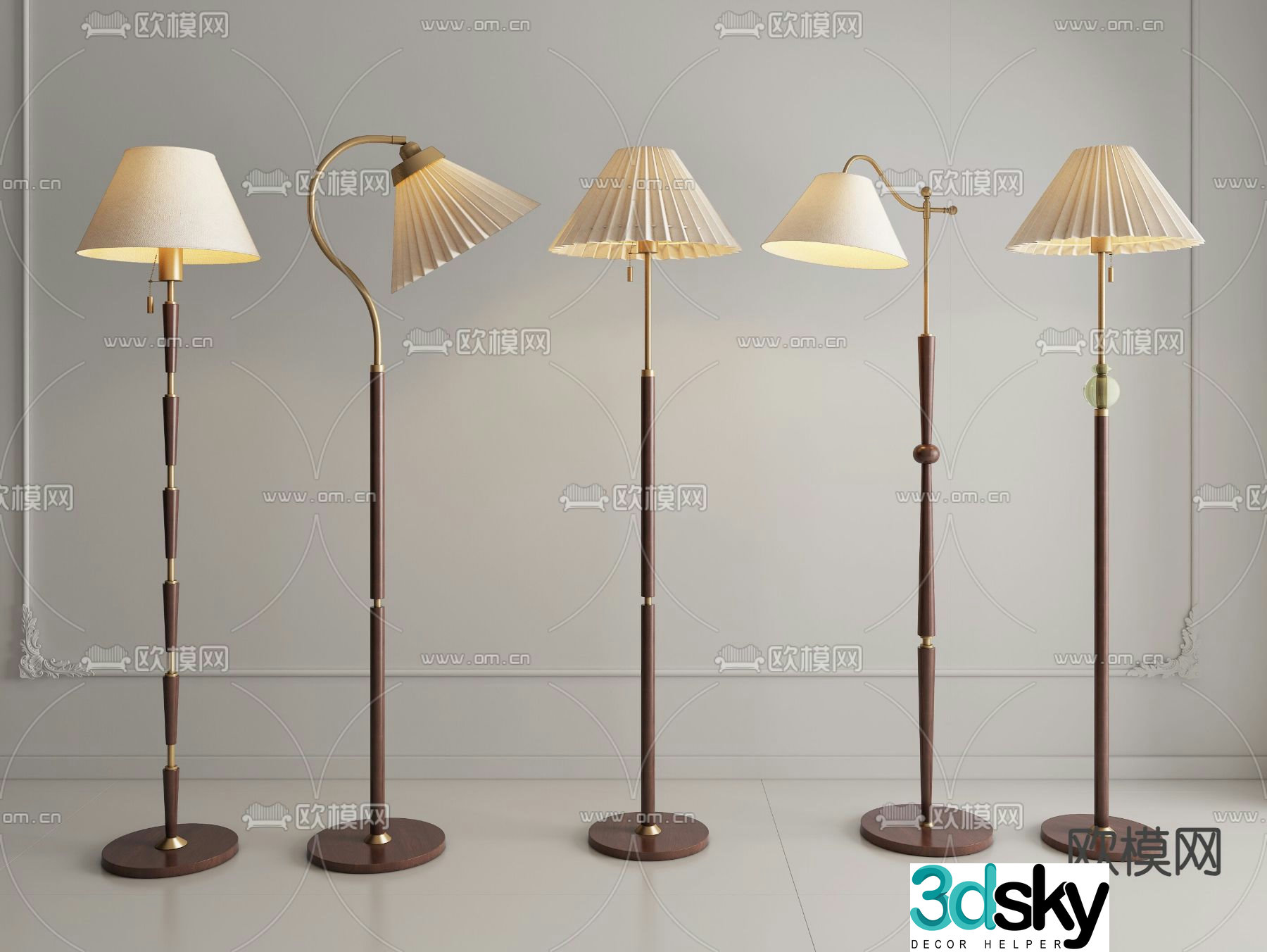 American floor lamp 3d model