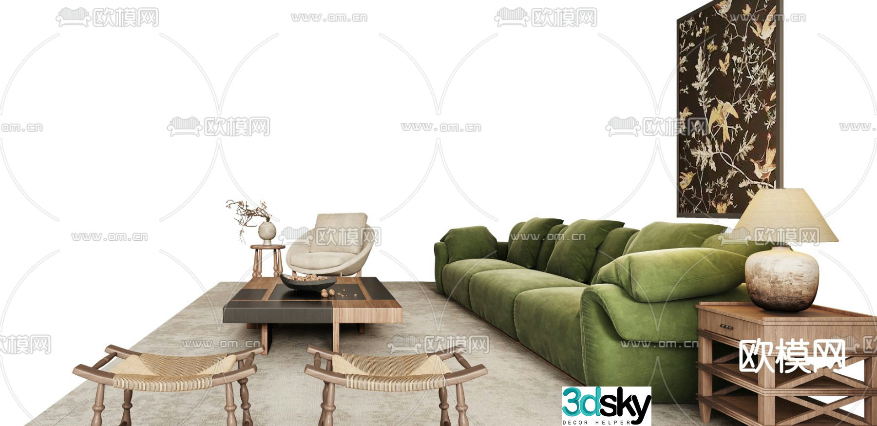 wabi sabi sofa 3d model