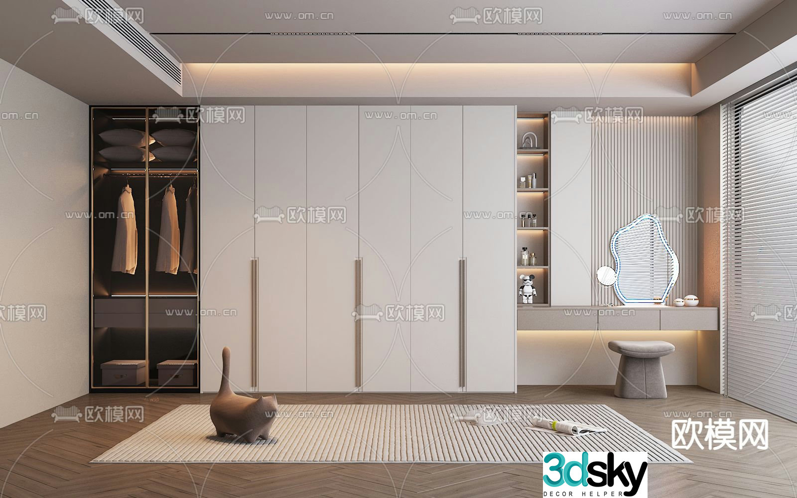 modern wardrobe wardrobe 3d model