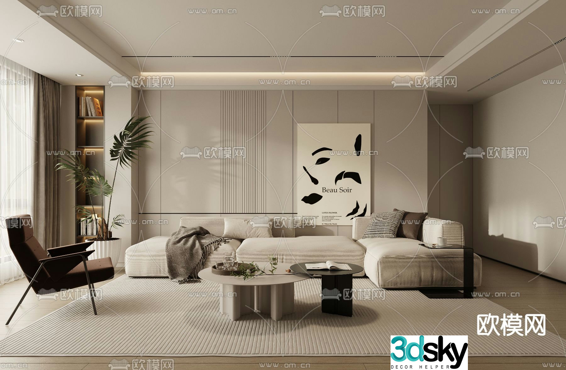 Modern living room 3d model