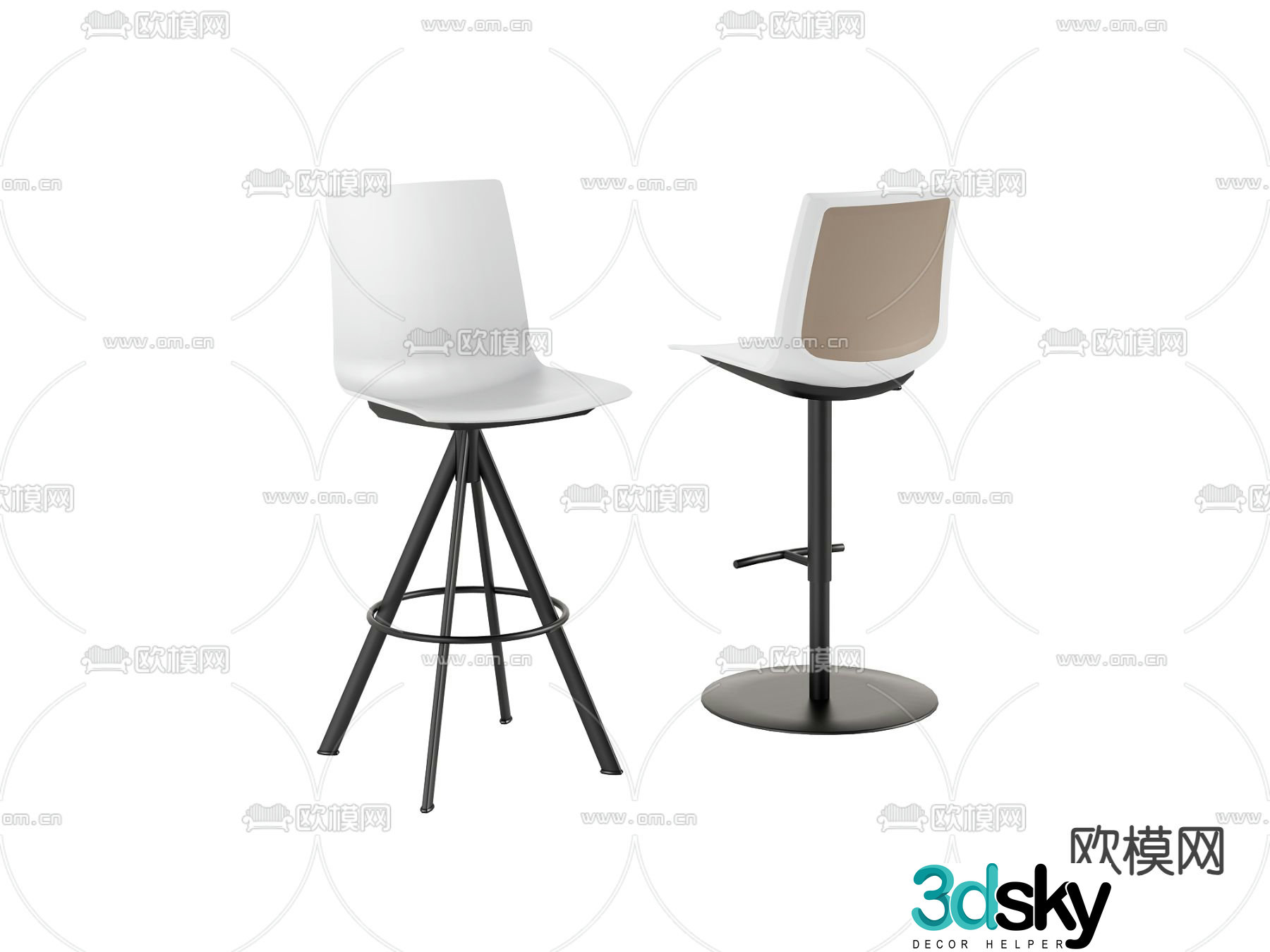 Modern bar chair bar stool bar stool 3d model