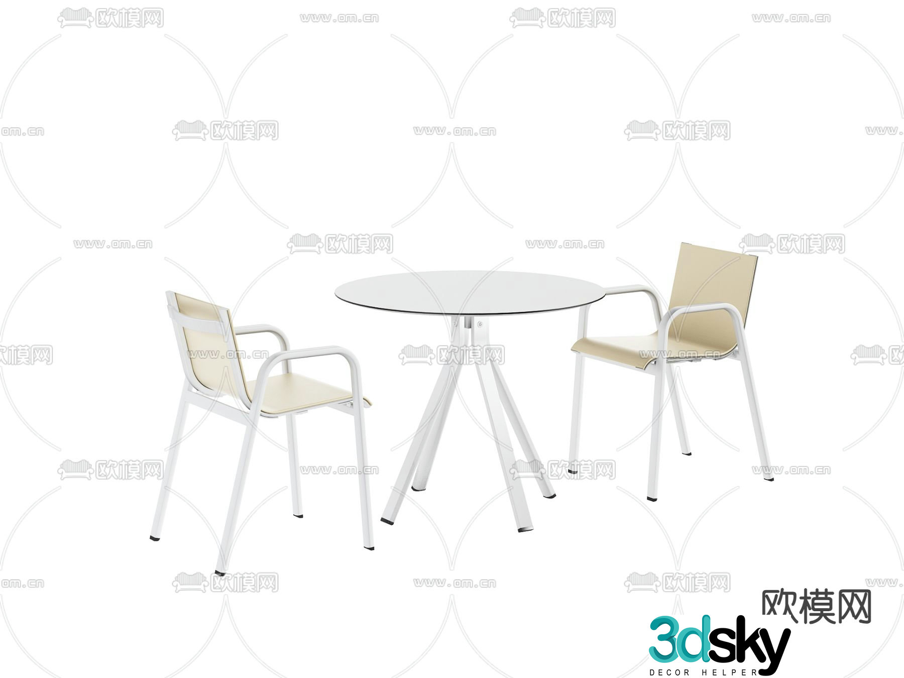 Leisure table and chair negotiation table and chair 3D model