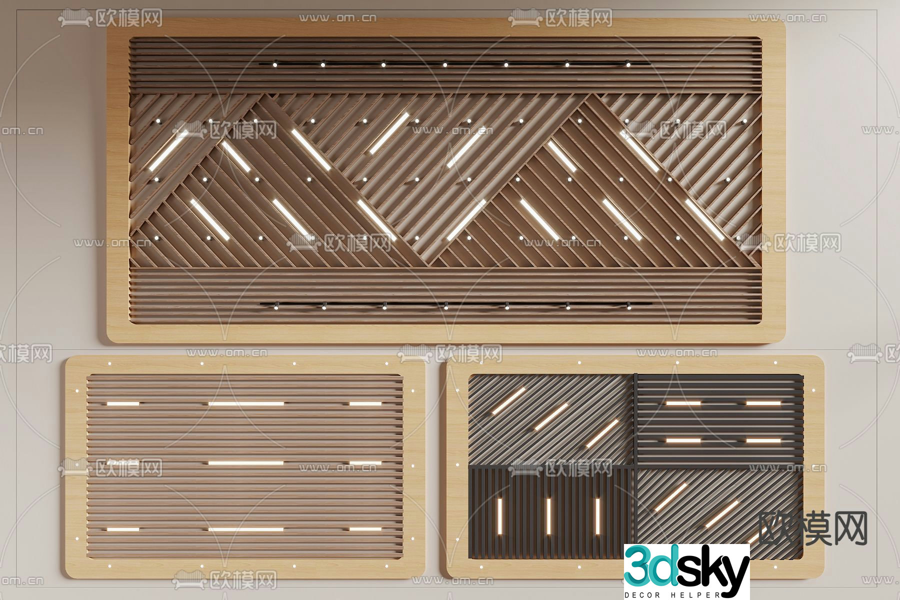 Grille ceiling Aluminum square ceiling Special-shaped ceiling 3D model