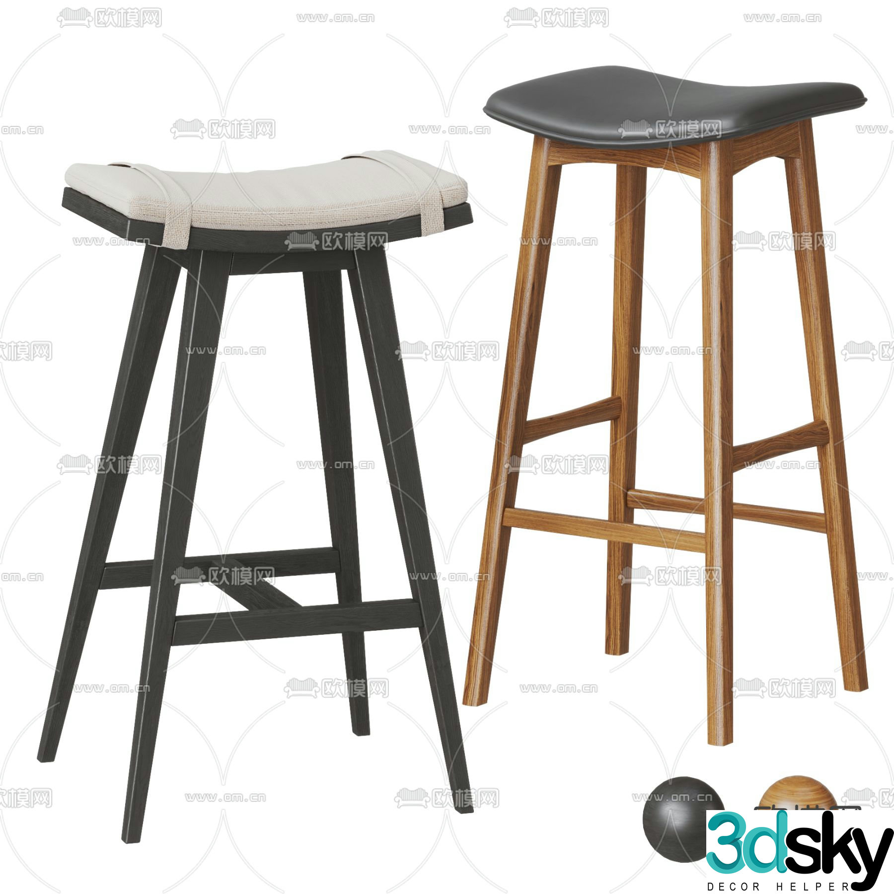 Modern bar stool bar stool 3d model