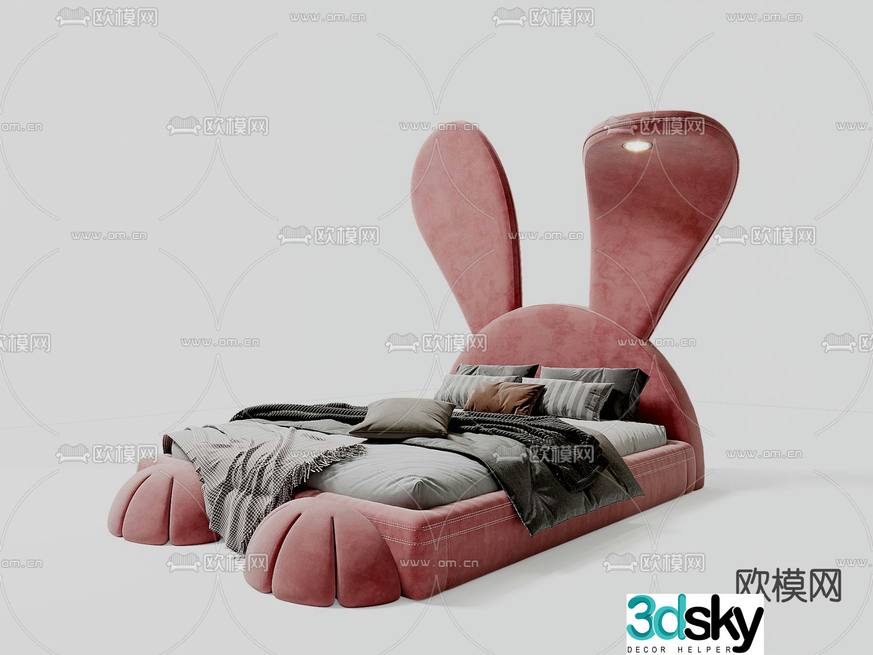 children bed girl bed rabbit bed 3d model