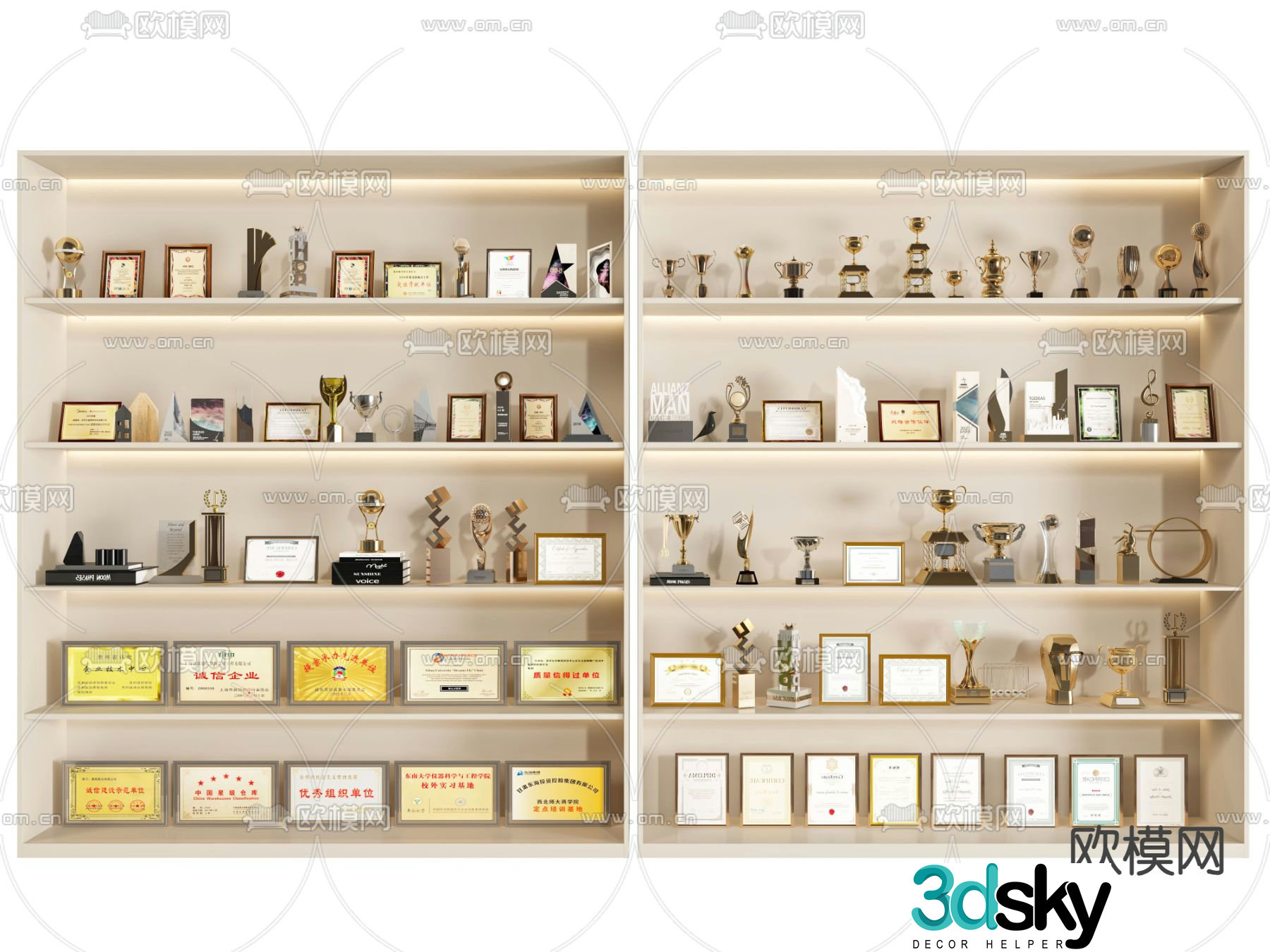 Certificate of honor certificate certificate of honor showcase 3d model