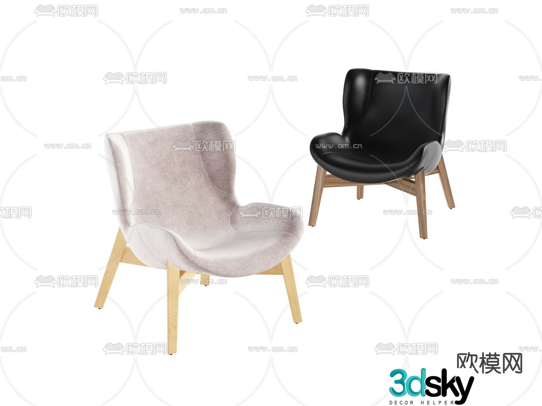 Modern chair leisure chair 3d model