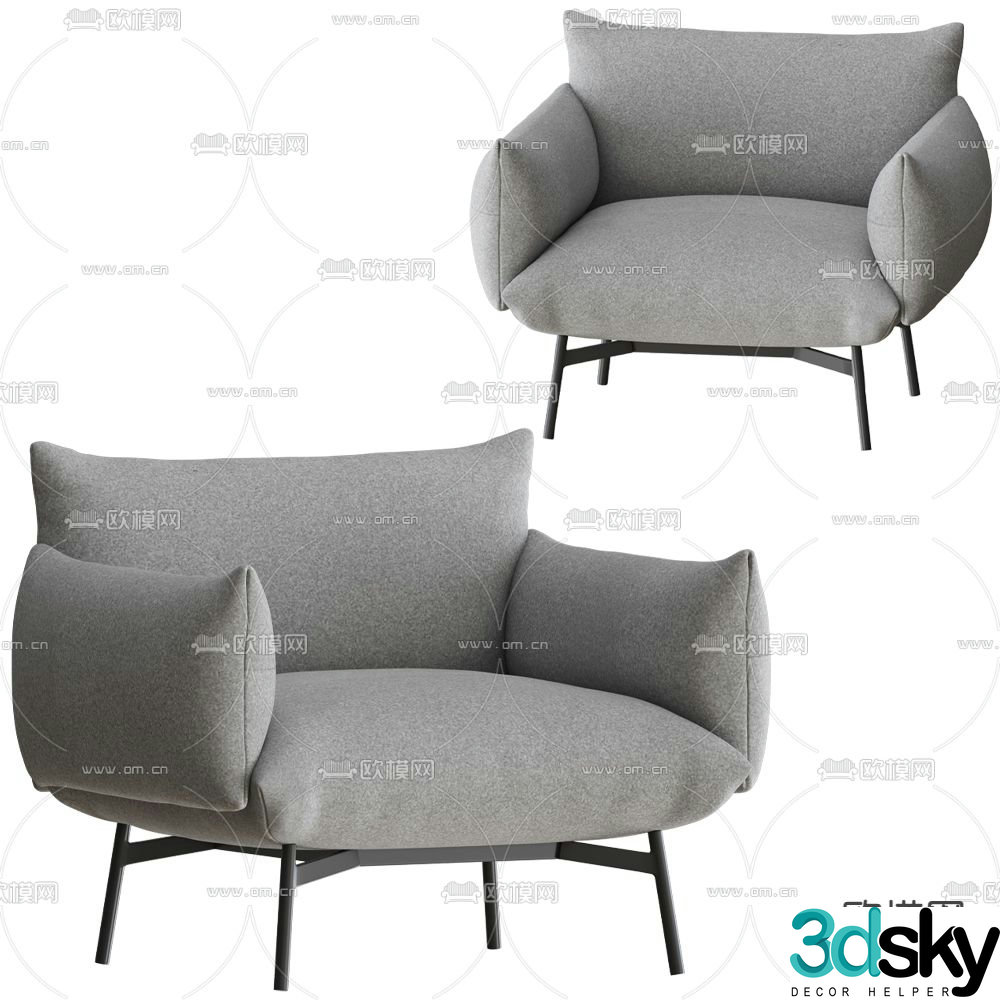 Modern single sofa 3d model