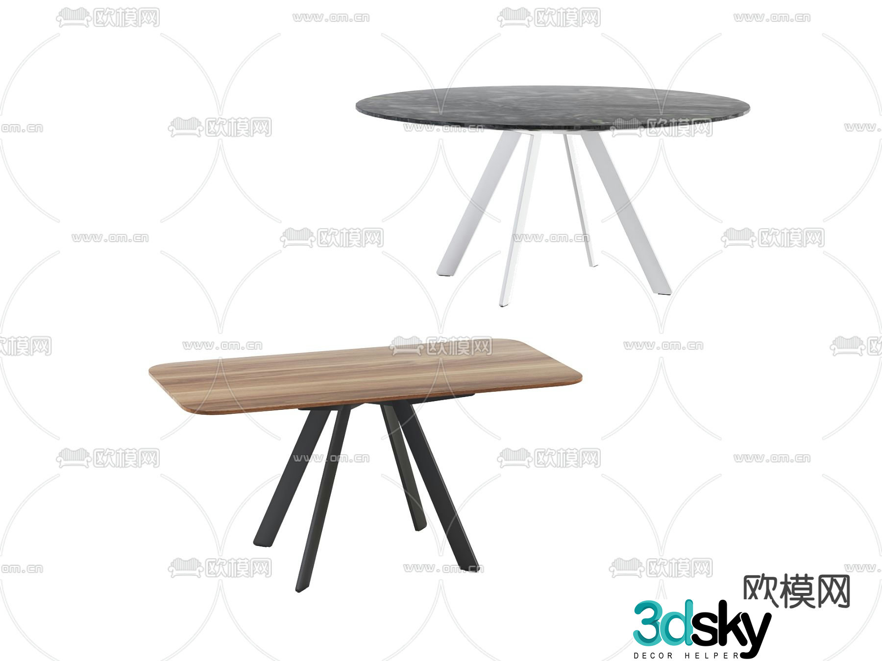 3d model of circular dining table