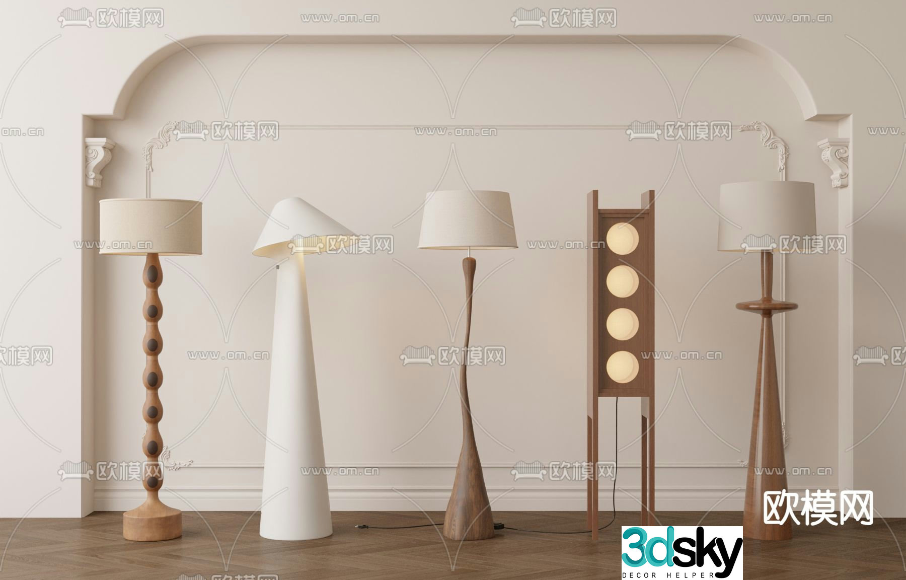 Wabi-sabi floor lamp artistic lamp 3d model