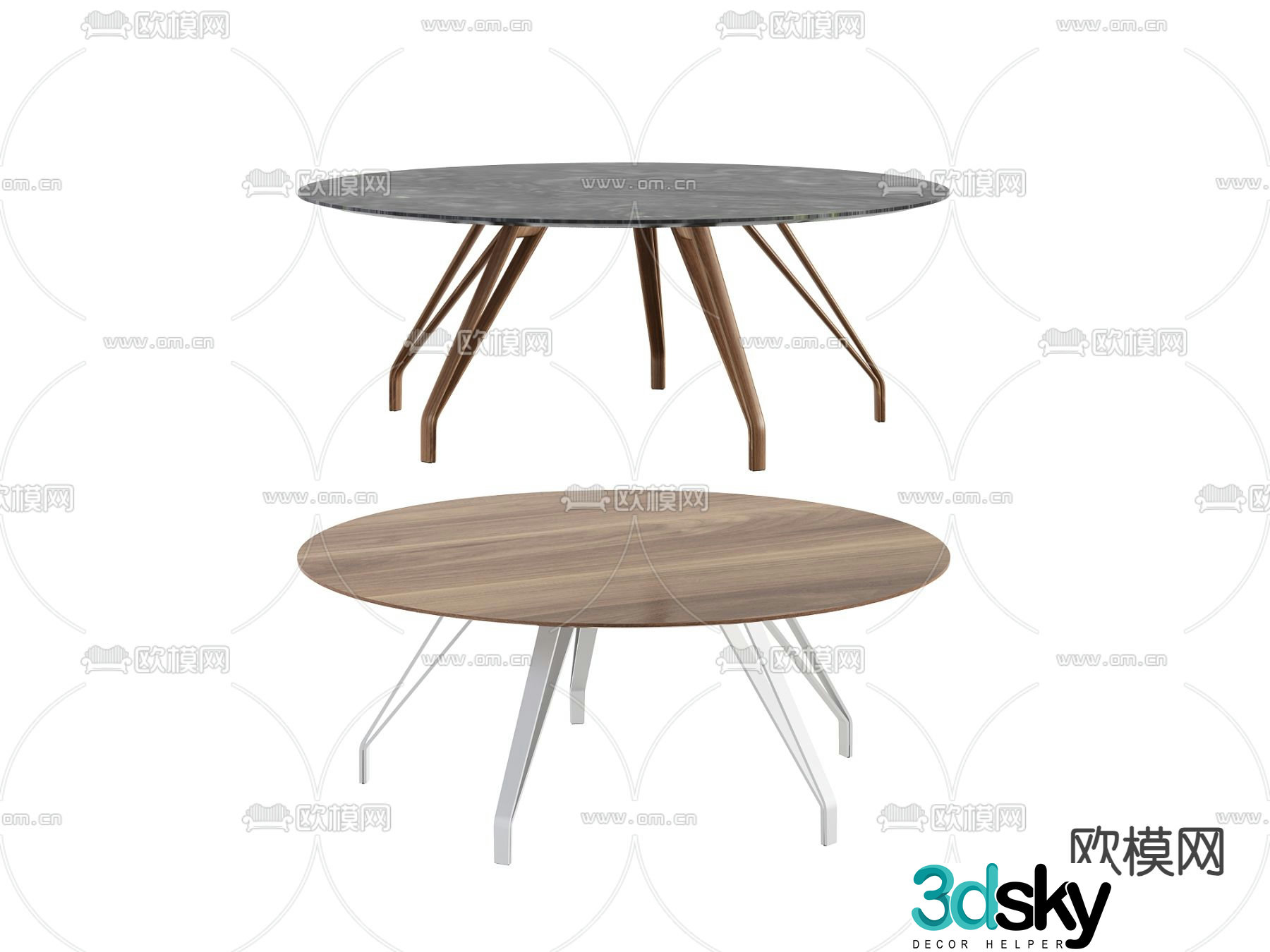 3d model of circular dining table