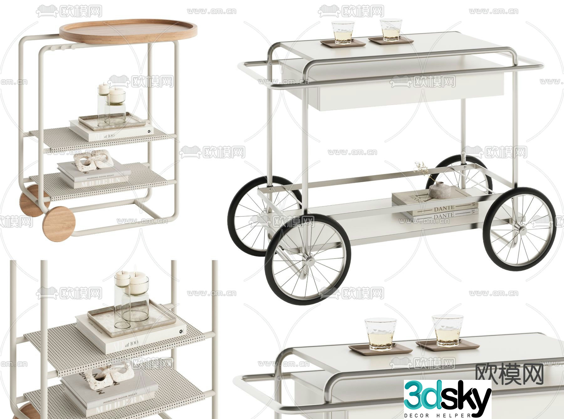 Trolley Dining Trolley Tea Trolley Trolley 3d model