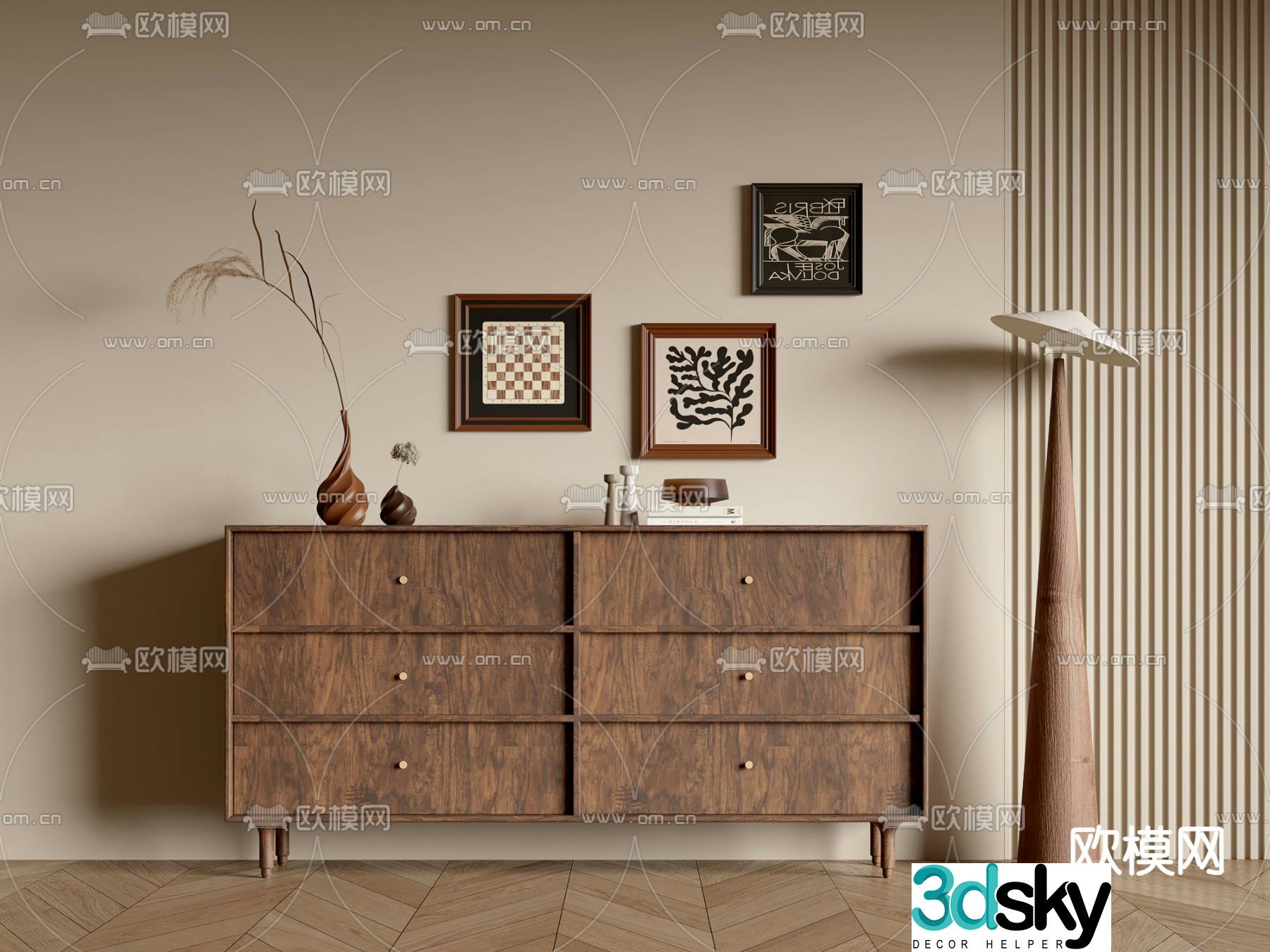 Medieval style chest of drawers 3D model