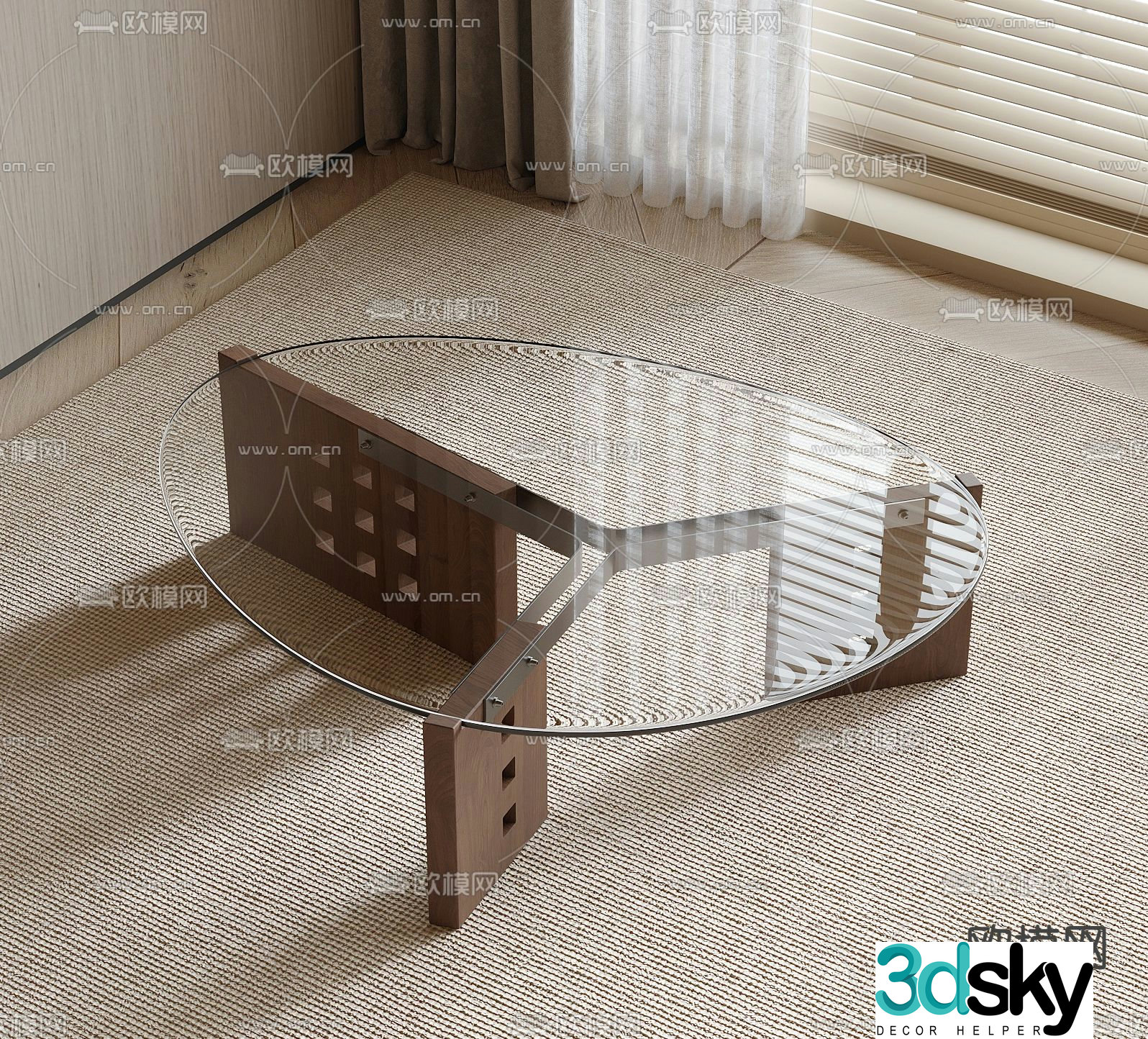Glass coffee table 3d model