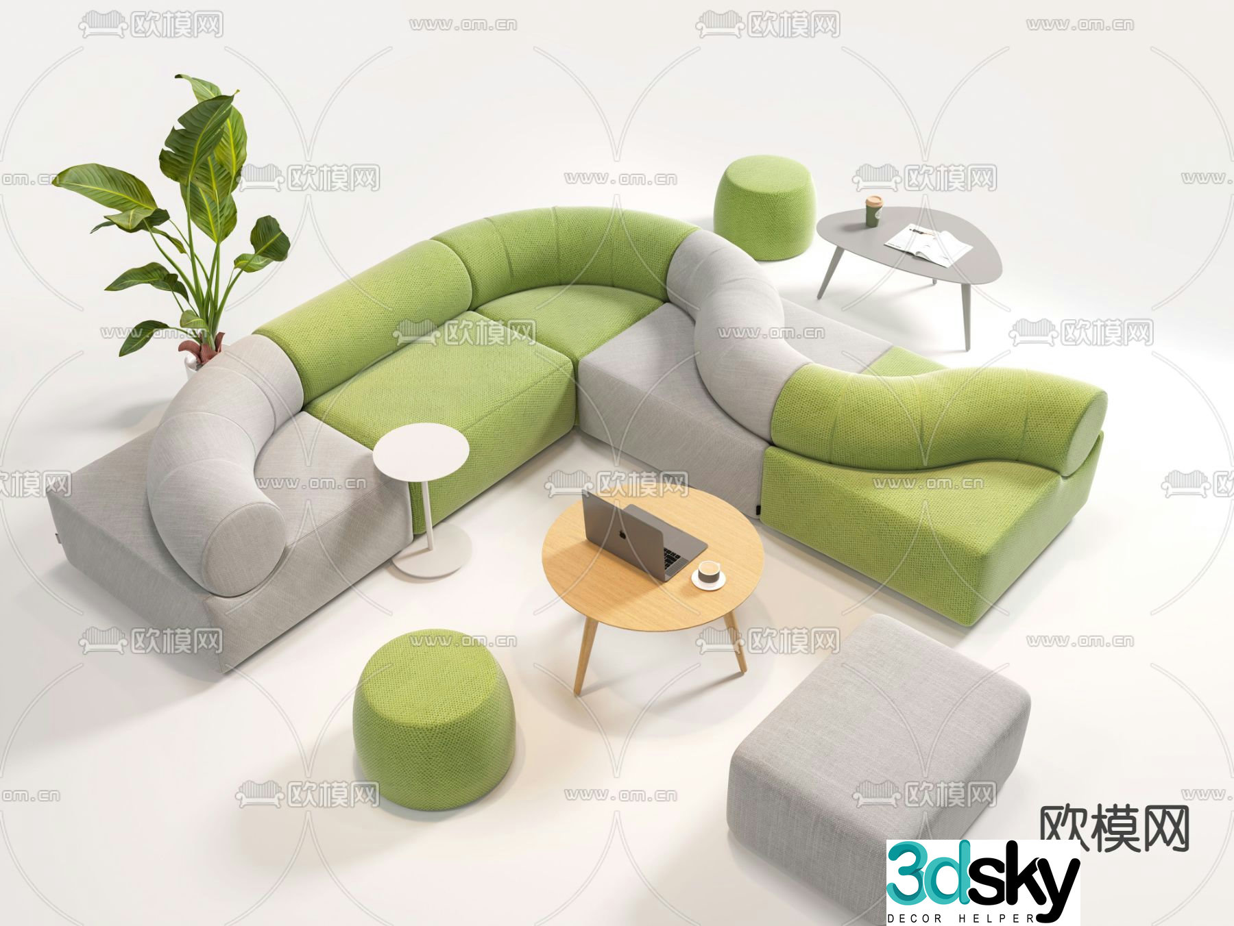 Office sofa public sofa lobby sofa 3d model