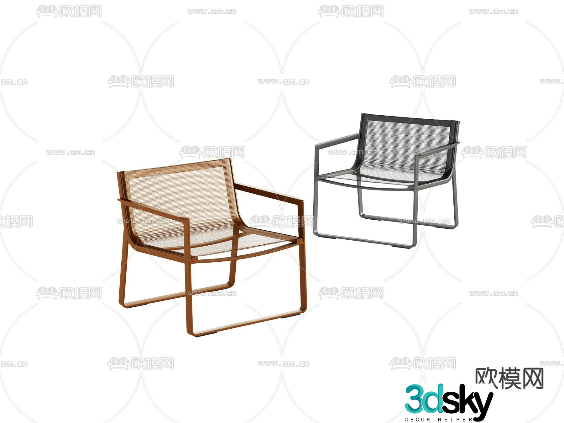 Mesh leisure chair chair armchair 3d model