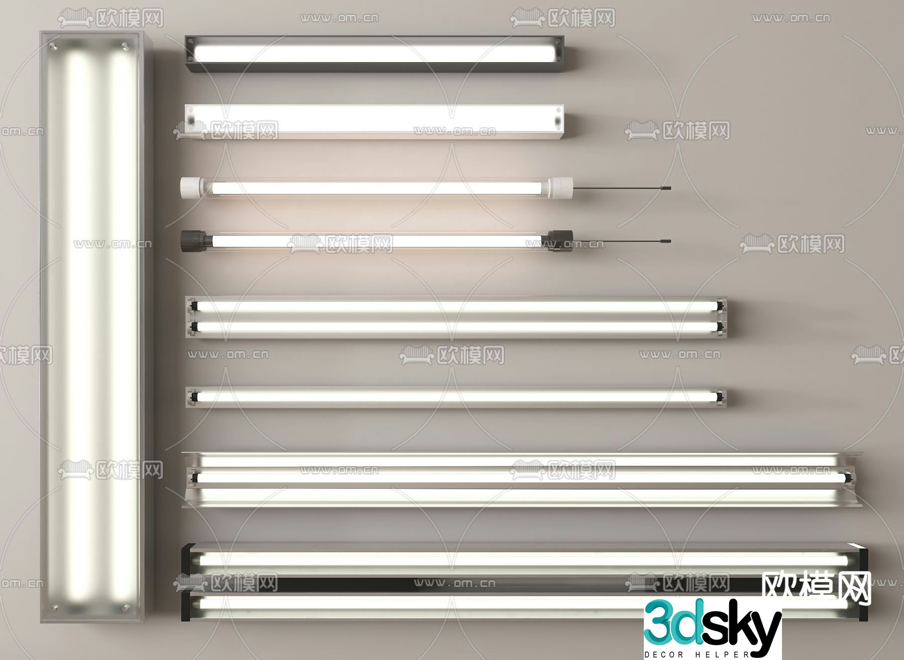 Wall lamp LED fluorescent lamp Linear lamp 3d model