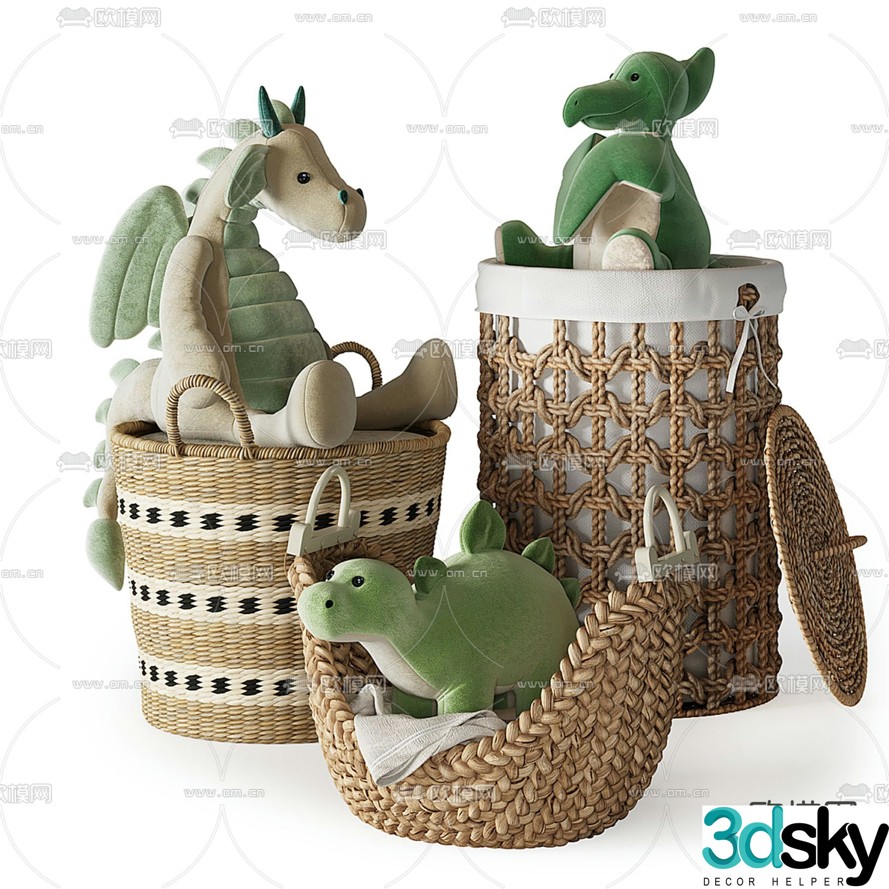 Children’s toys plush dolls storage basket ornaments 3D model
