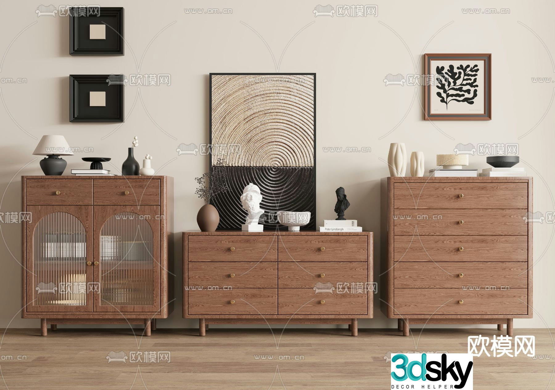 French end view cabinet entrance cabinet drawer cabinet 3D model
