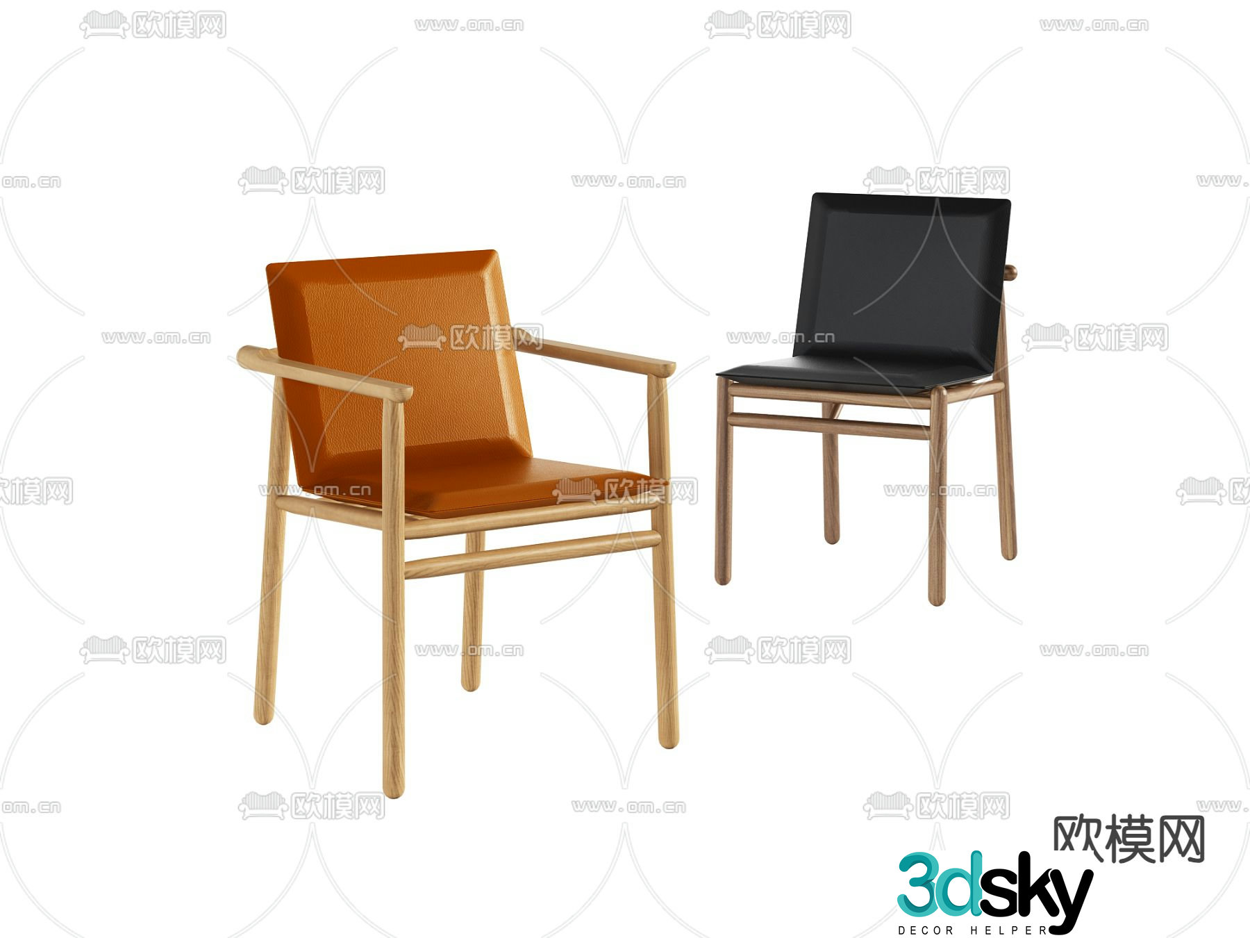 Modern chair Dining chair Armchair 3d model