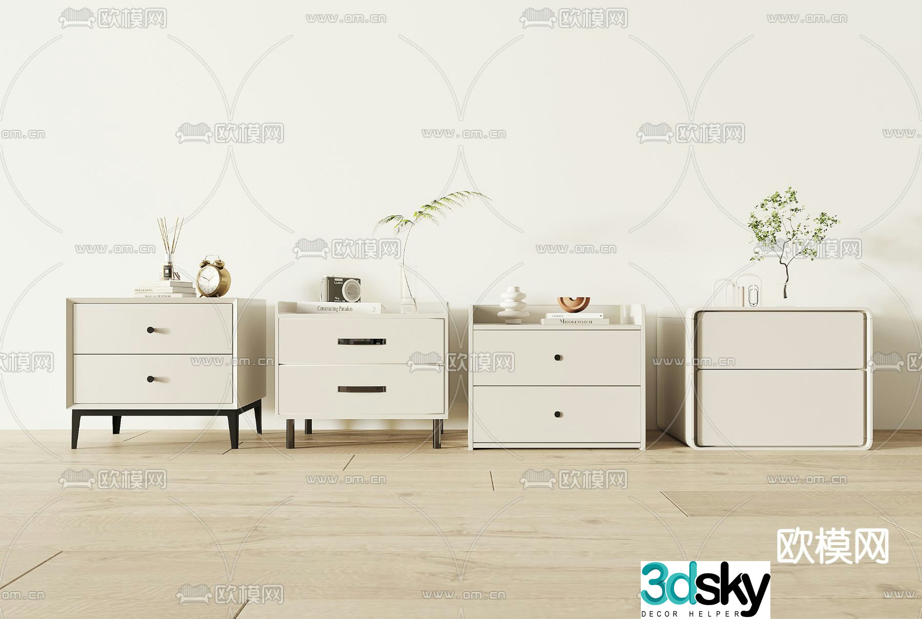 Modern bedside table 3d model