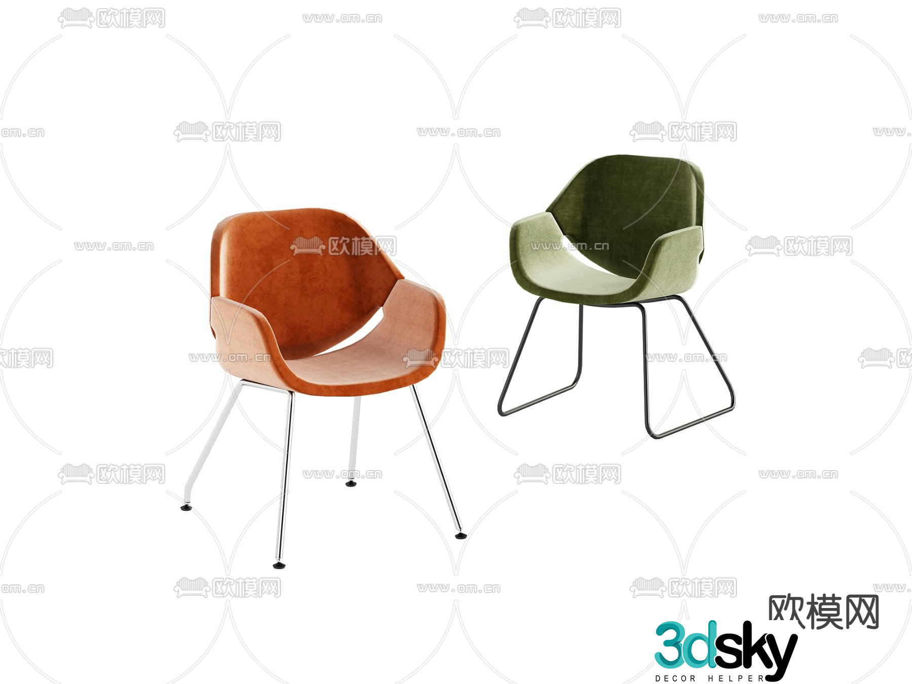 Modern chair casual chair 3d model
