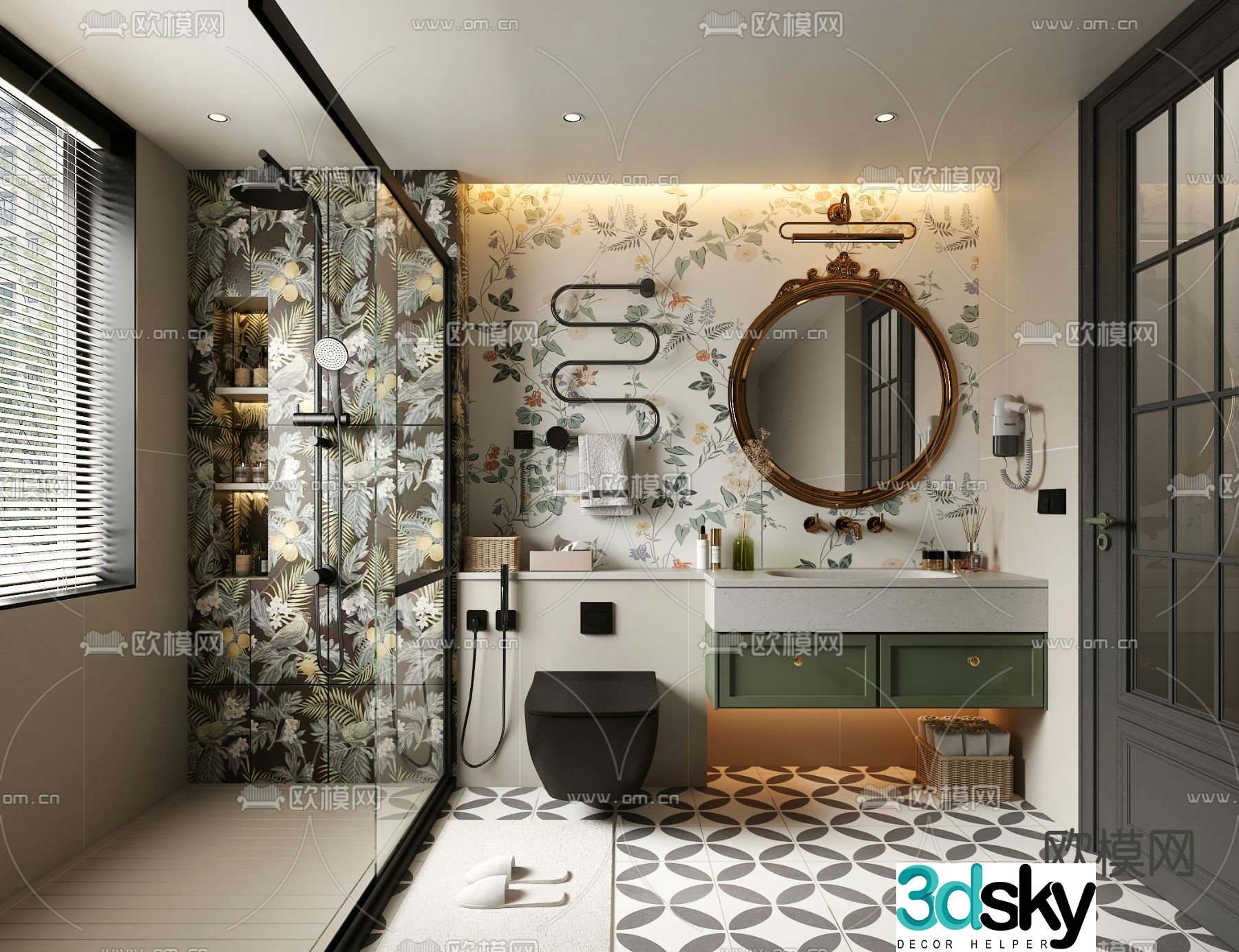 French bathroom 3d model
