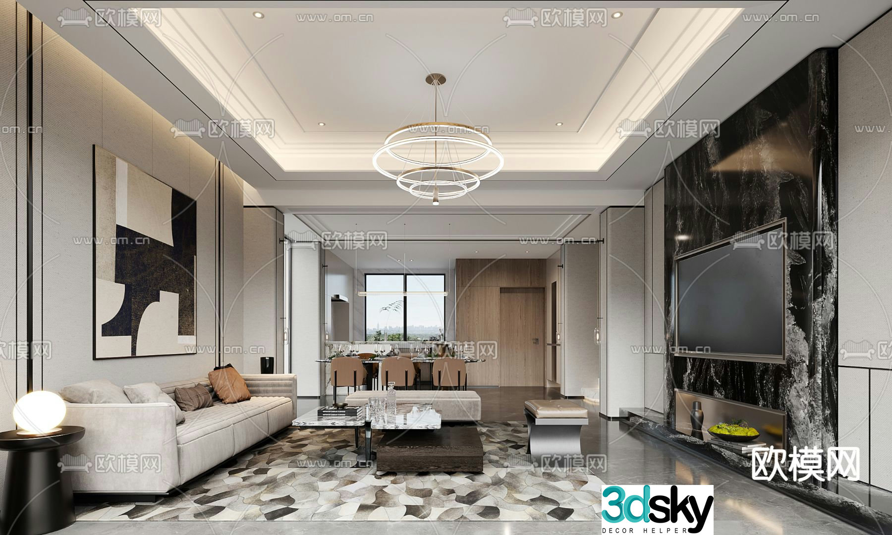 Modern living room 3d model