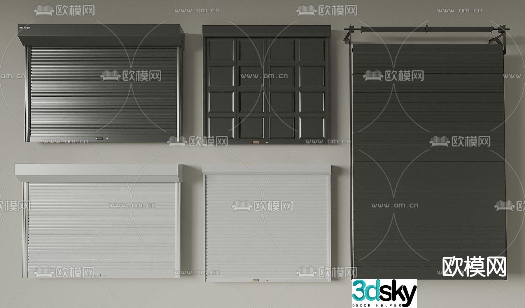 Modern roller shutter door Rolling gate Garage door 3d model