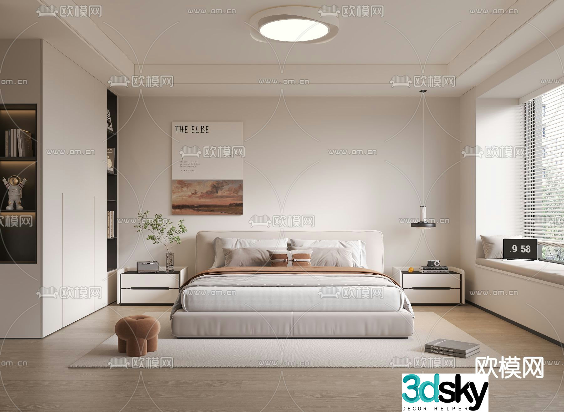 Modern bedroom master room 3d model