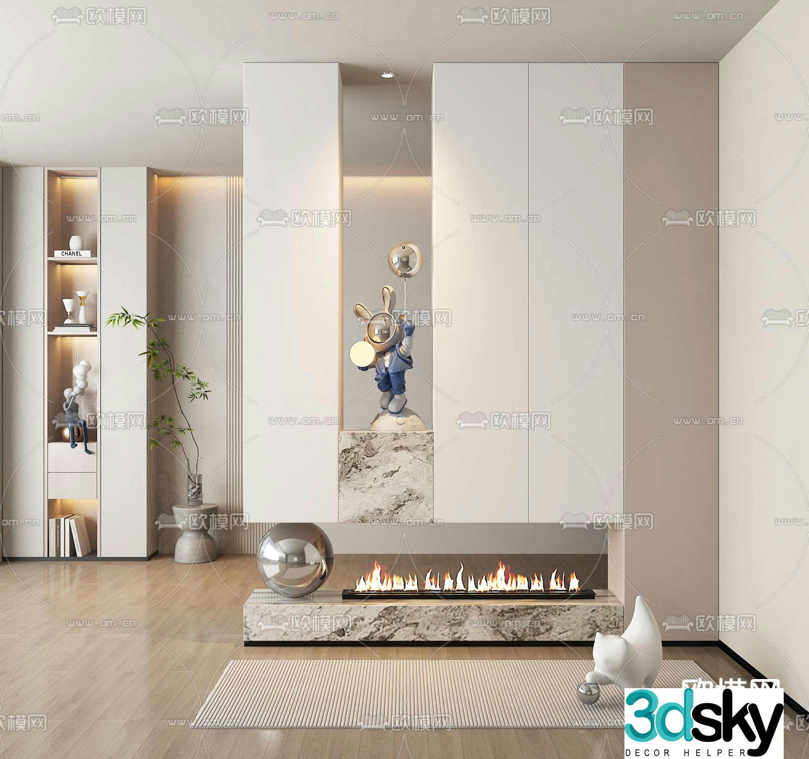 Entrance Shoe Cabinet Decorative Entrance 3D Model