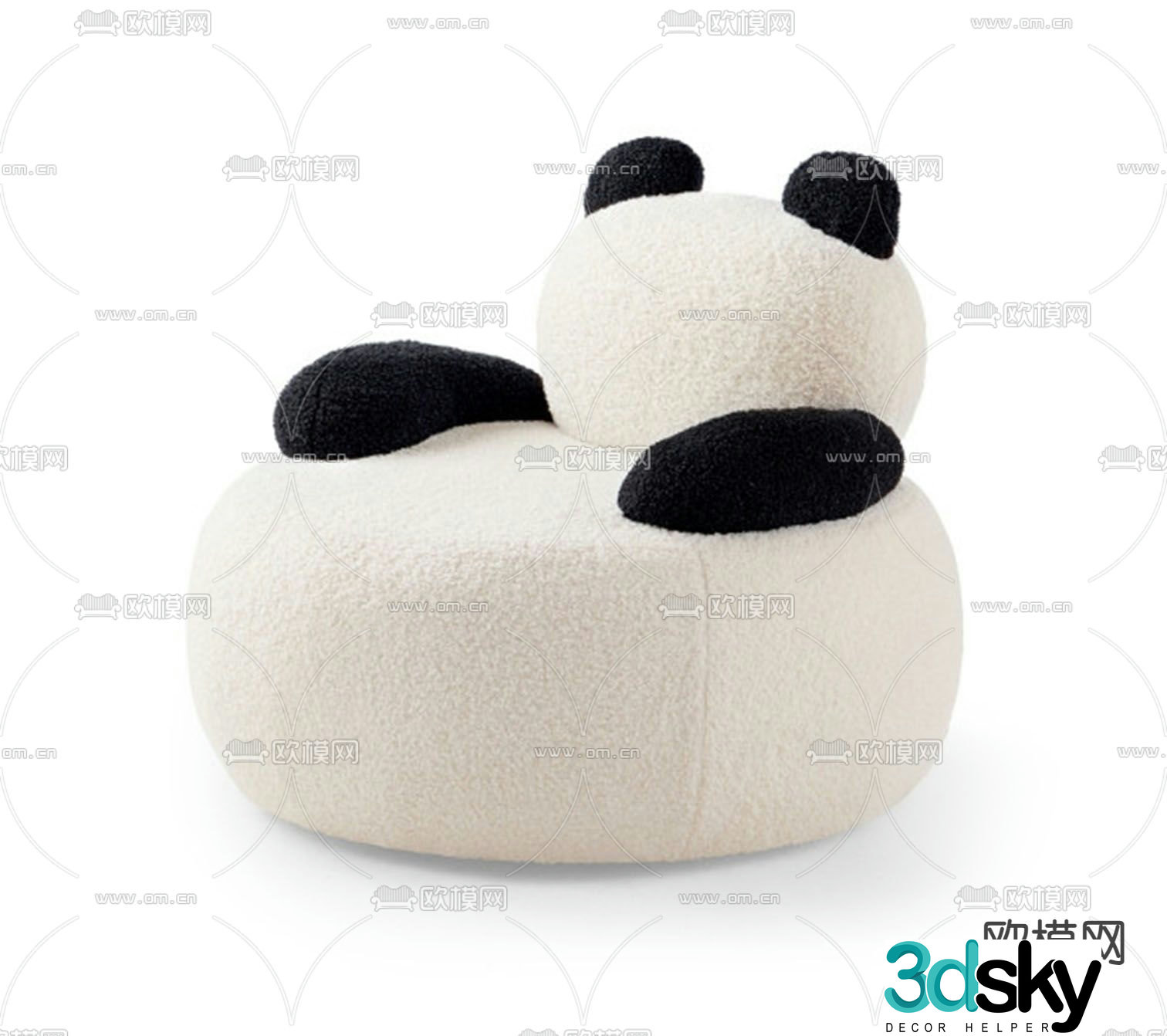 Modern children’s sofa red panda chair lazy sofa 3d model
