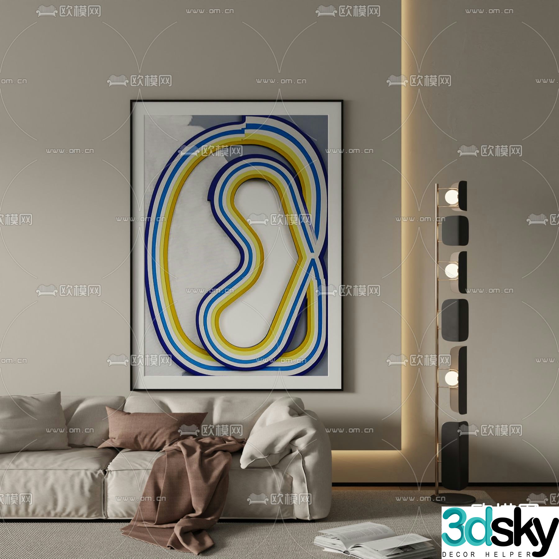 Art painting Texture painting Decorative painting 3d model